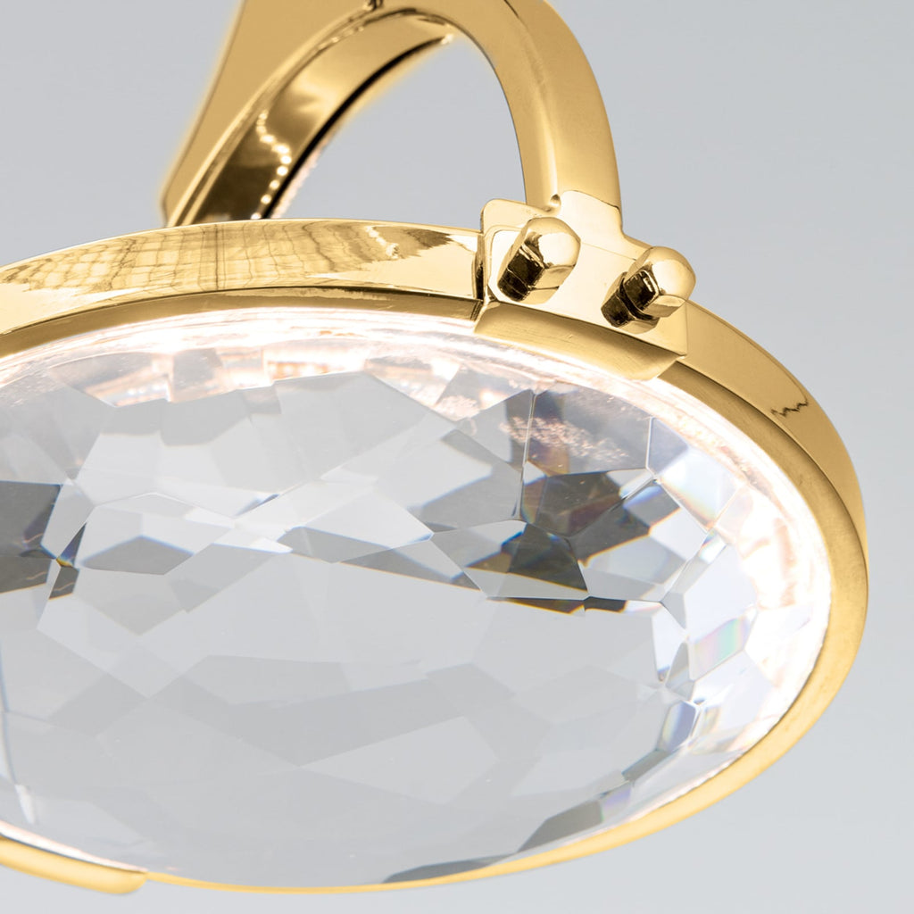 Montert LED pendellampe Moon K9-krystallglass dimbar i stue
