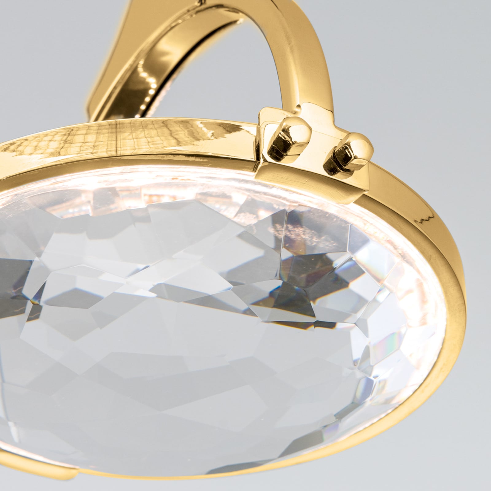 Montert LED pendellampe Moon K9-krystallglass dimbar i stue
