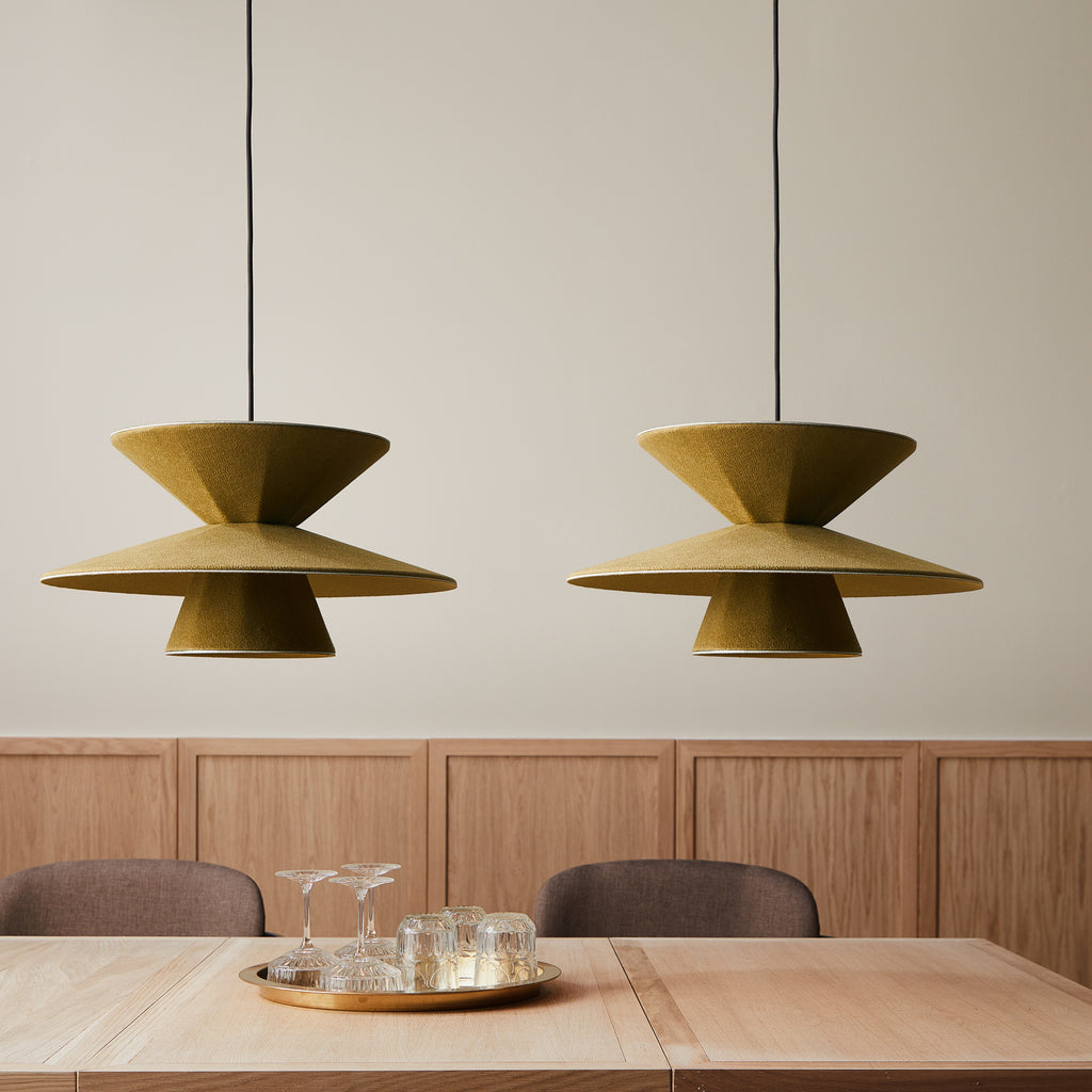 LED pendellampe Morphic filt grønn Ø50 cm dimbar bakside