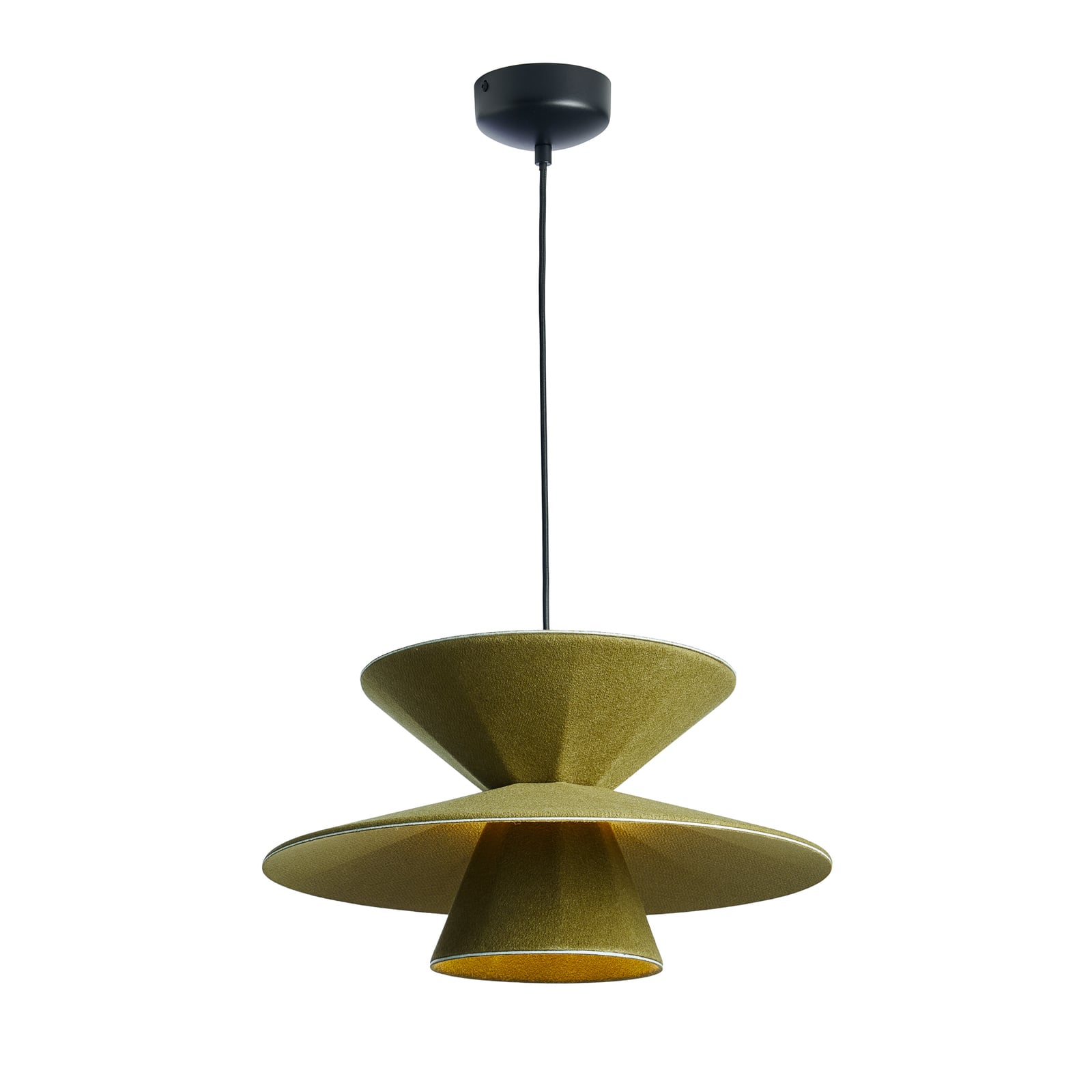 Detaljbilde av LED pendellampe Morphic filt grønn Ø50 cm dimbar