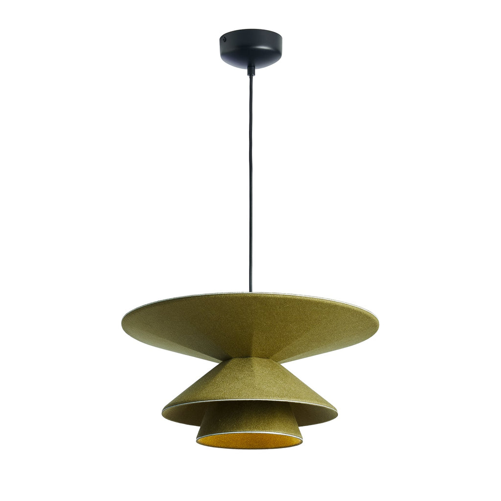 LED pendellampe Morphic filt grønn Ø50 cm dimbar montert i rom