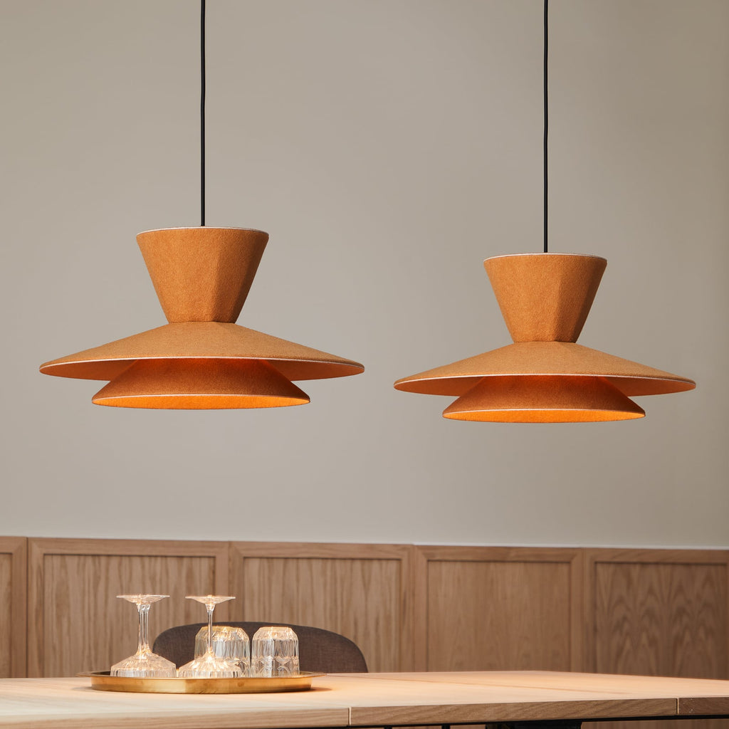 LED pendellampe Morphic filt gul dimbar bakside