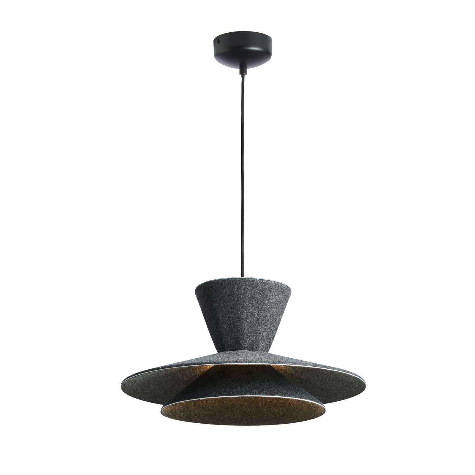 LED pendellampe Morphic filt svart Ø50 cm dimbar 12W forfra