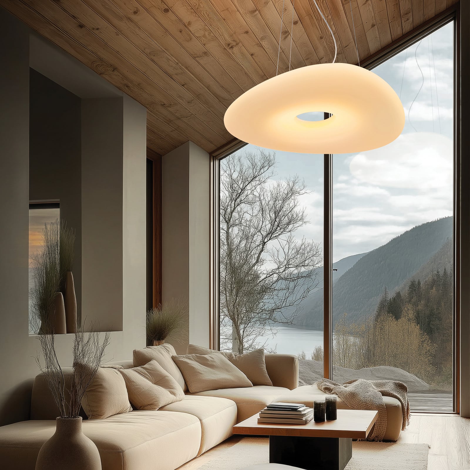 LED pendellampe Mr. Magoo DALI hvit Ø115 cm bakside