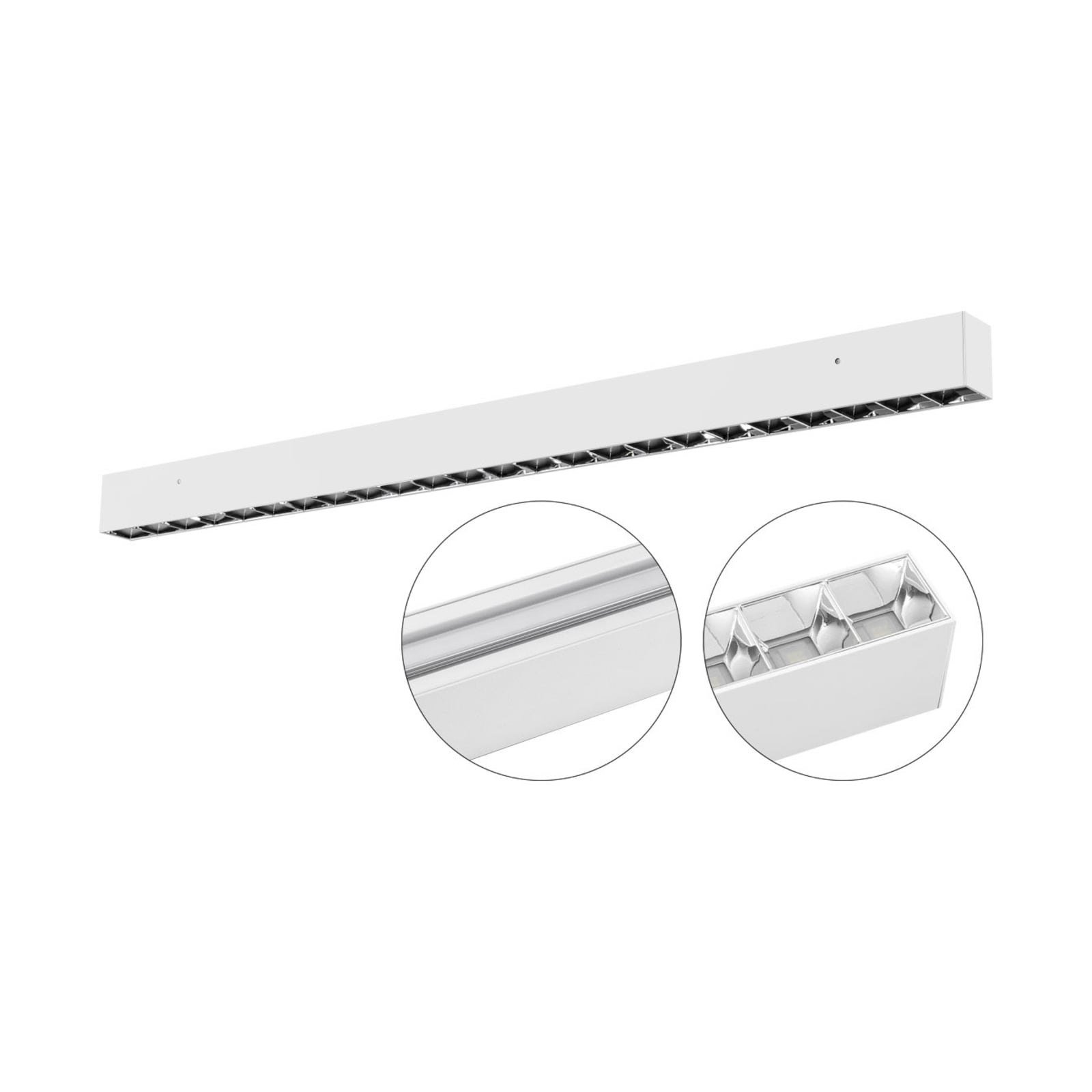 LED pendellampe Munus opp og ned 4000K aluminium 120 cm detalj av oppheng