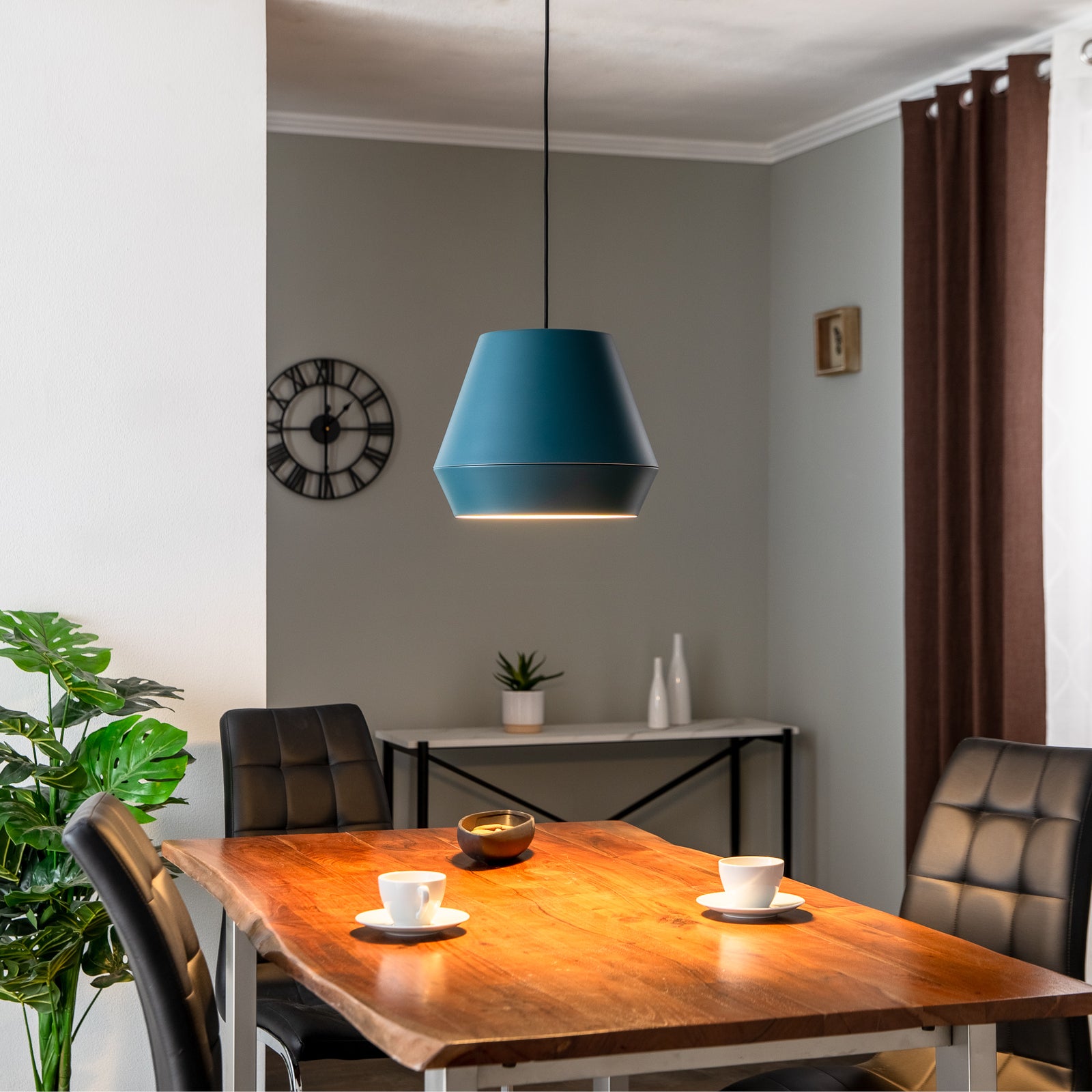 LED pendellampe Mynoria blå aluminium Ø35 cm bakside