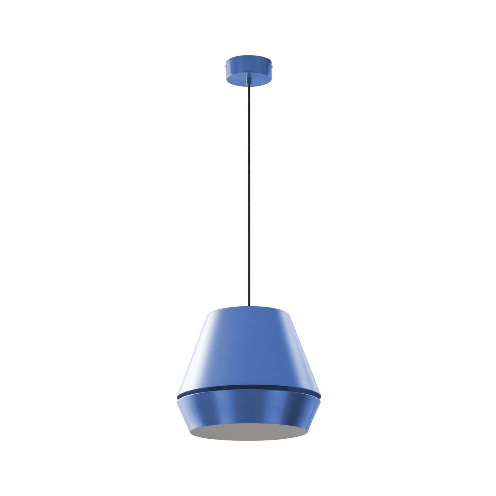 LED pendellampe Mynoria blå aluminium Ø35 cm montert