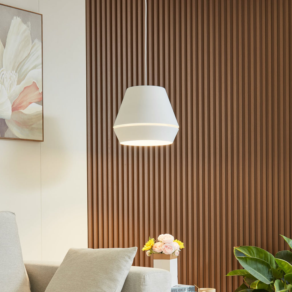 LED pendellampe Mynoria hvit aluminium forfra
