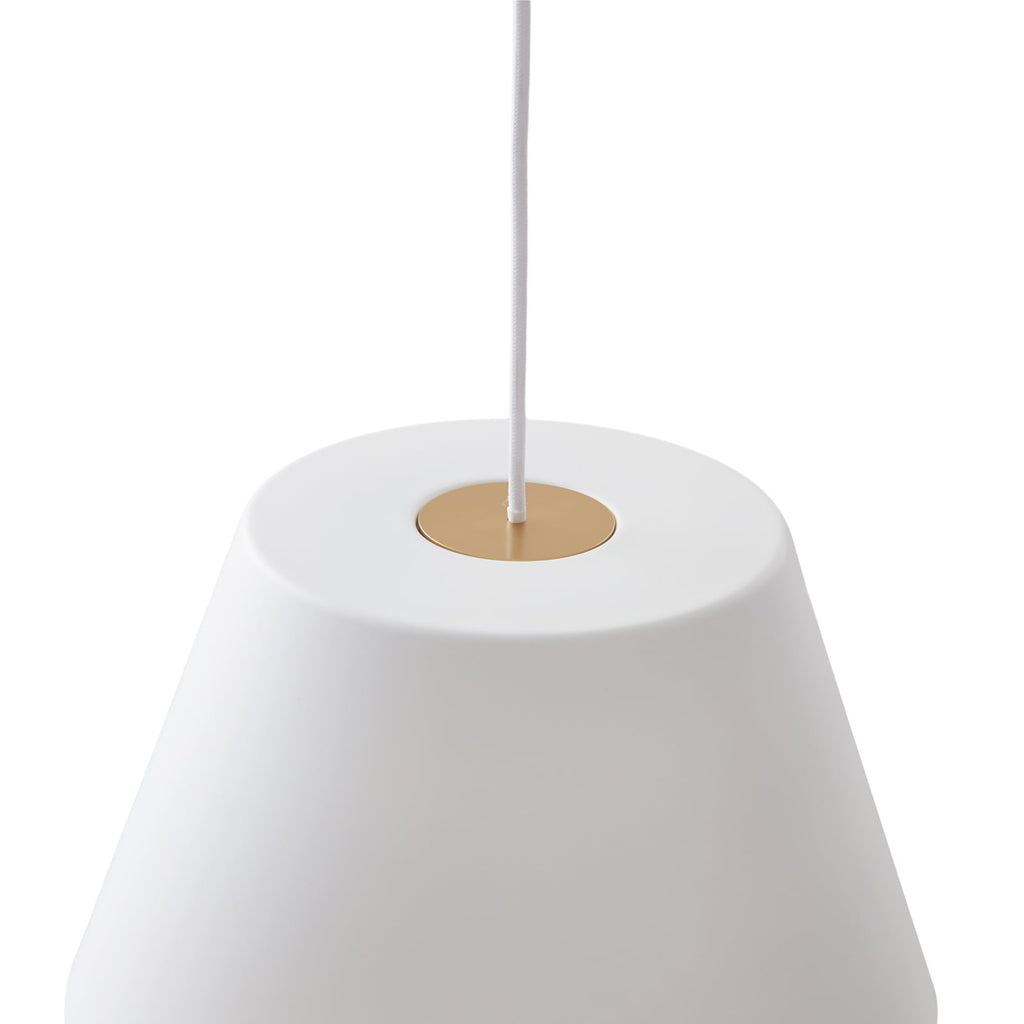 LED pendellampe Mynoria hvit aluminium opphengsdetalj