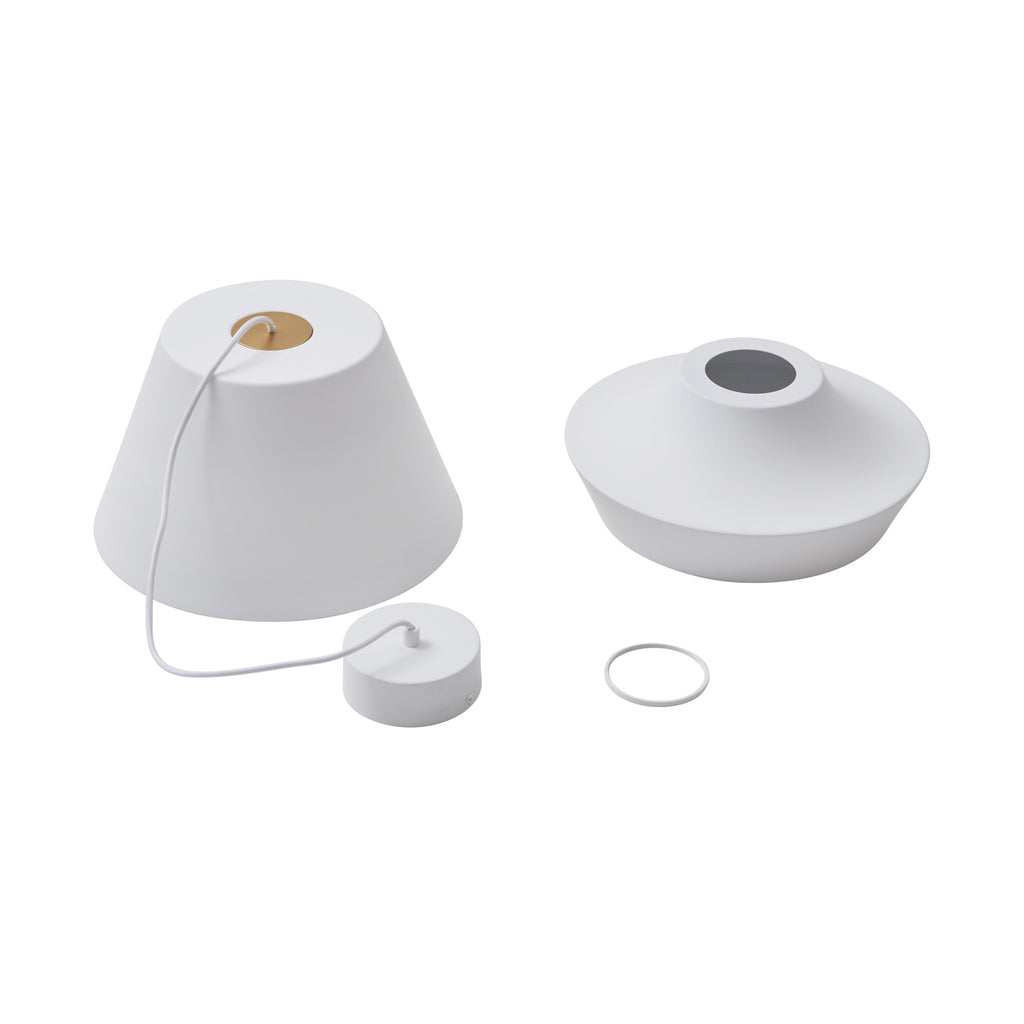 LED pendellampe Mynoria hvit aluminium med varmt lys