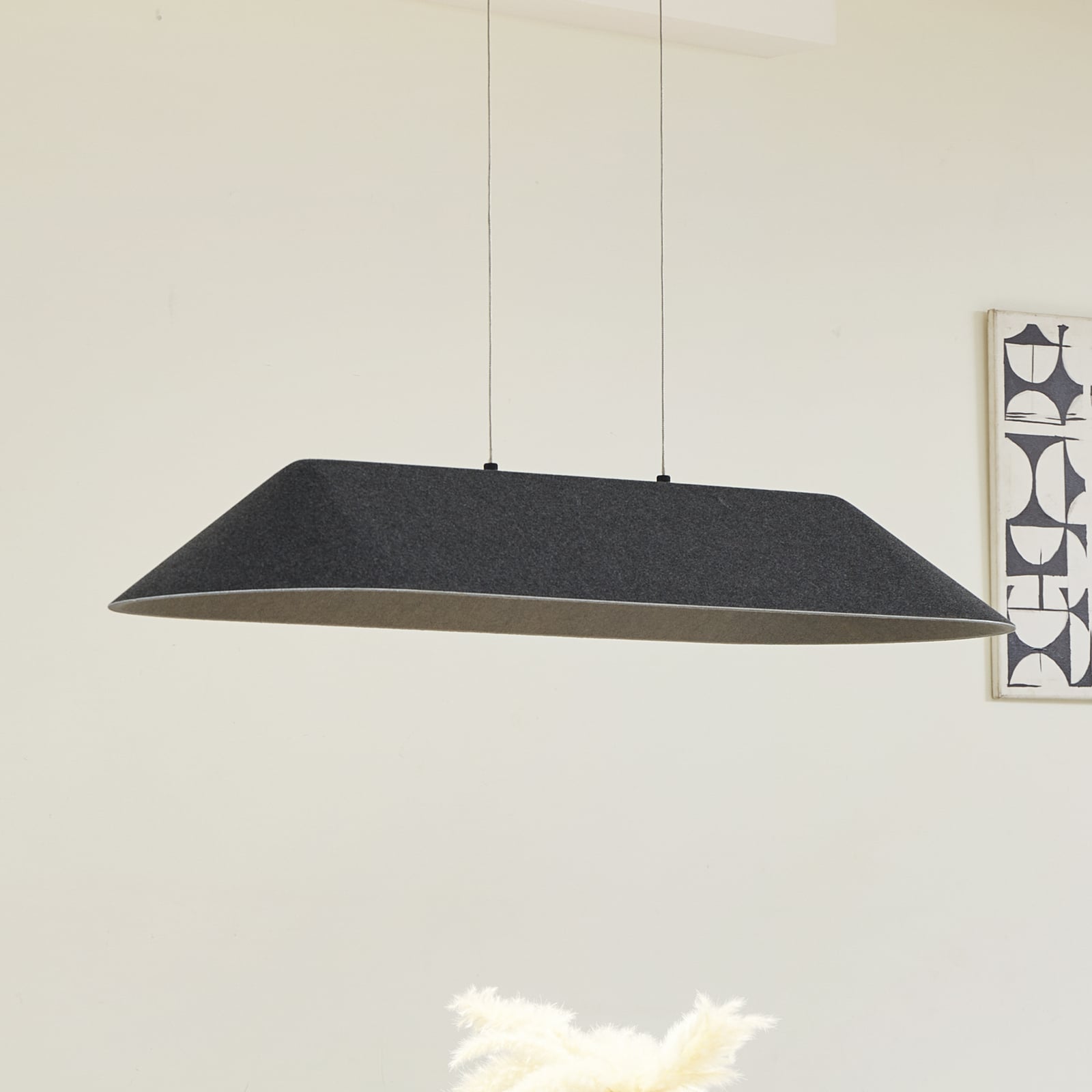 LED pendellampe Naelle svart/grå filt forfra
