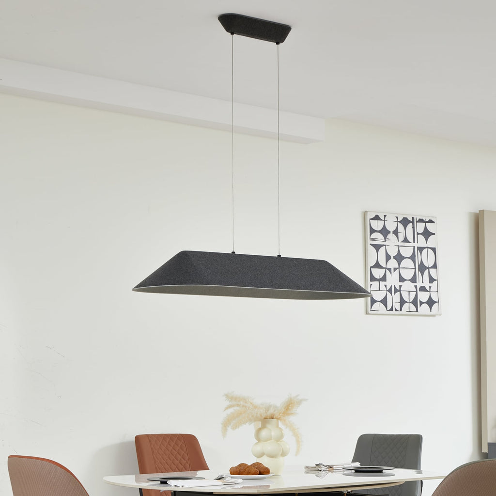 Detalj av LED pendellampe Naelle svart/grå filt