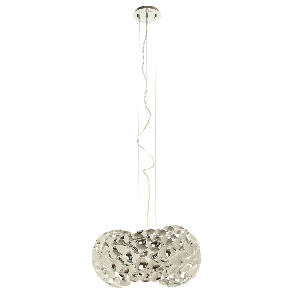 LED pendellampe Narisa krom metall/akryl Ø46 cm montert i rom