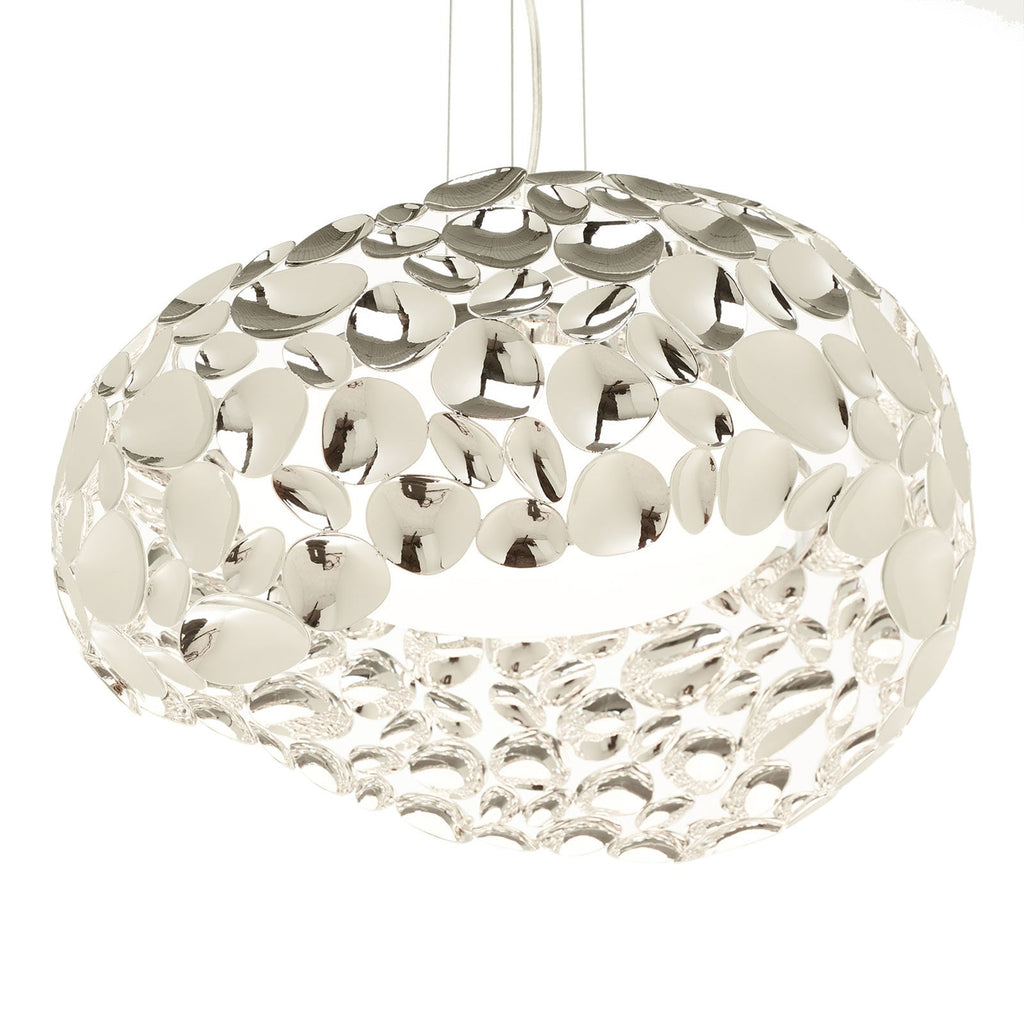 LED pendellampe Narisa krom metall/akryl Ø46 cm nærbilde av akryl diffusor