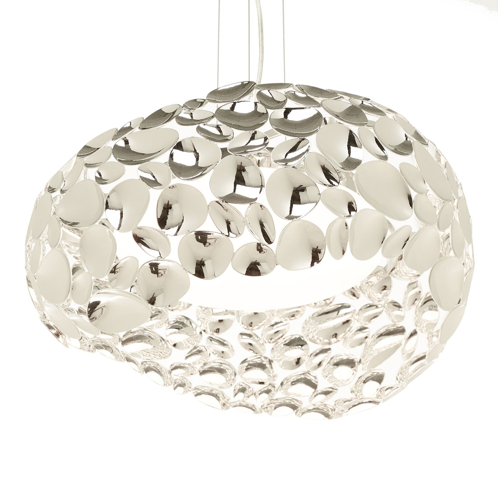 LED pendellampe Narisa krom metall/akryl Ø46 cm nærbilde av akryl diffusor