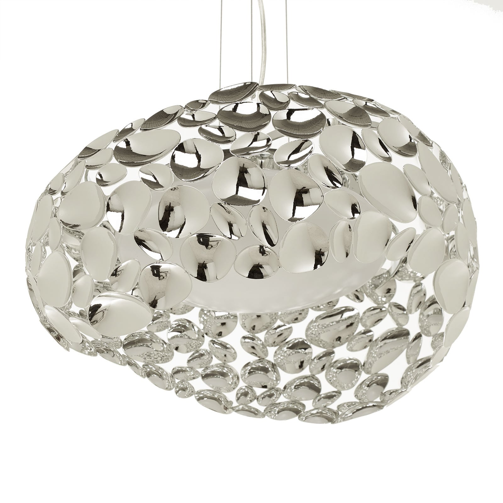 LED pendellampe Narisa krom metall/akryl Ø46 cm lyseffekter på vegg