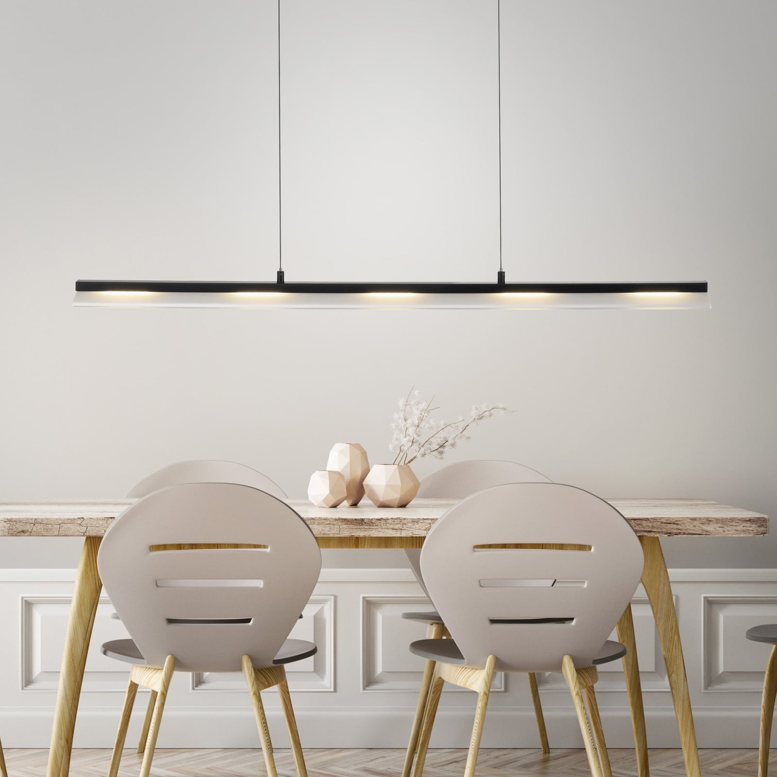 LED pendellampe Nele svart jern/glass forfra