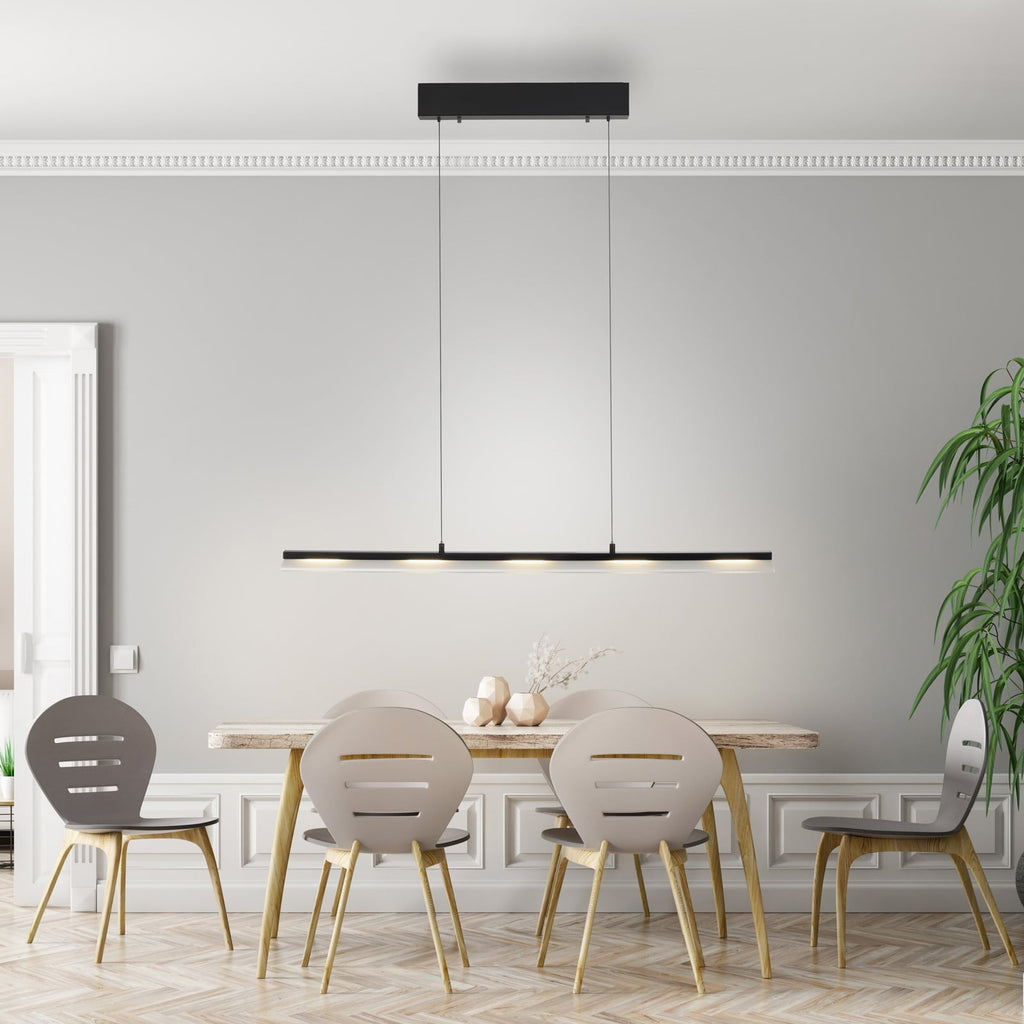 LED pendellampe Nele svart jern/glass bakside