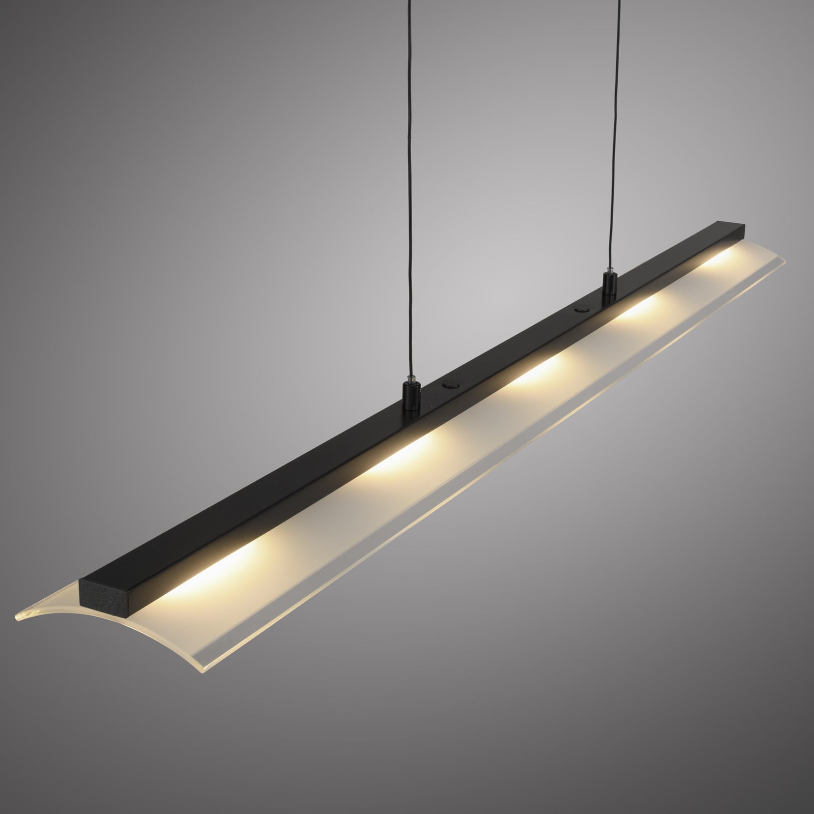 LED pendellampe Nele svart jern/glass lysdetalj