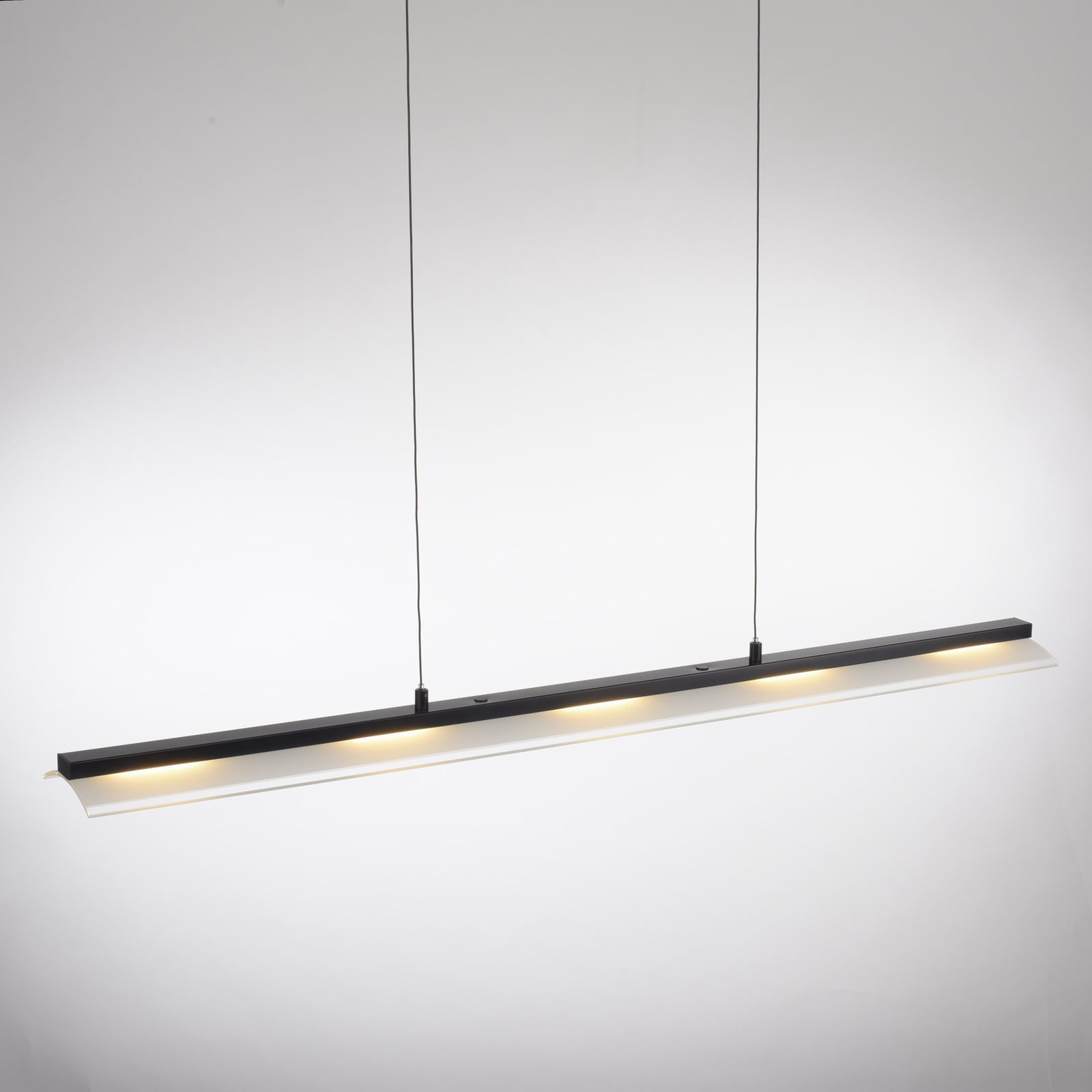 LED pendellampe Nele svart jern/glass dimmefunksjon via veggbryter