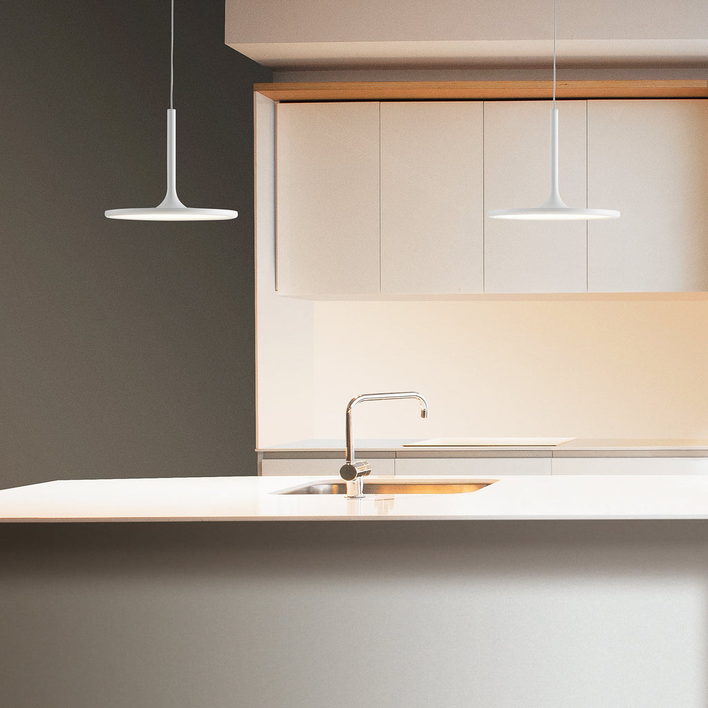 LED pendellampe Net matt hvit Ø25 cm 15W varmhvit i rom