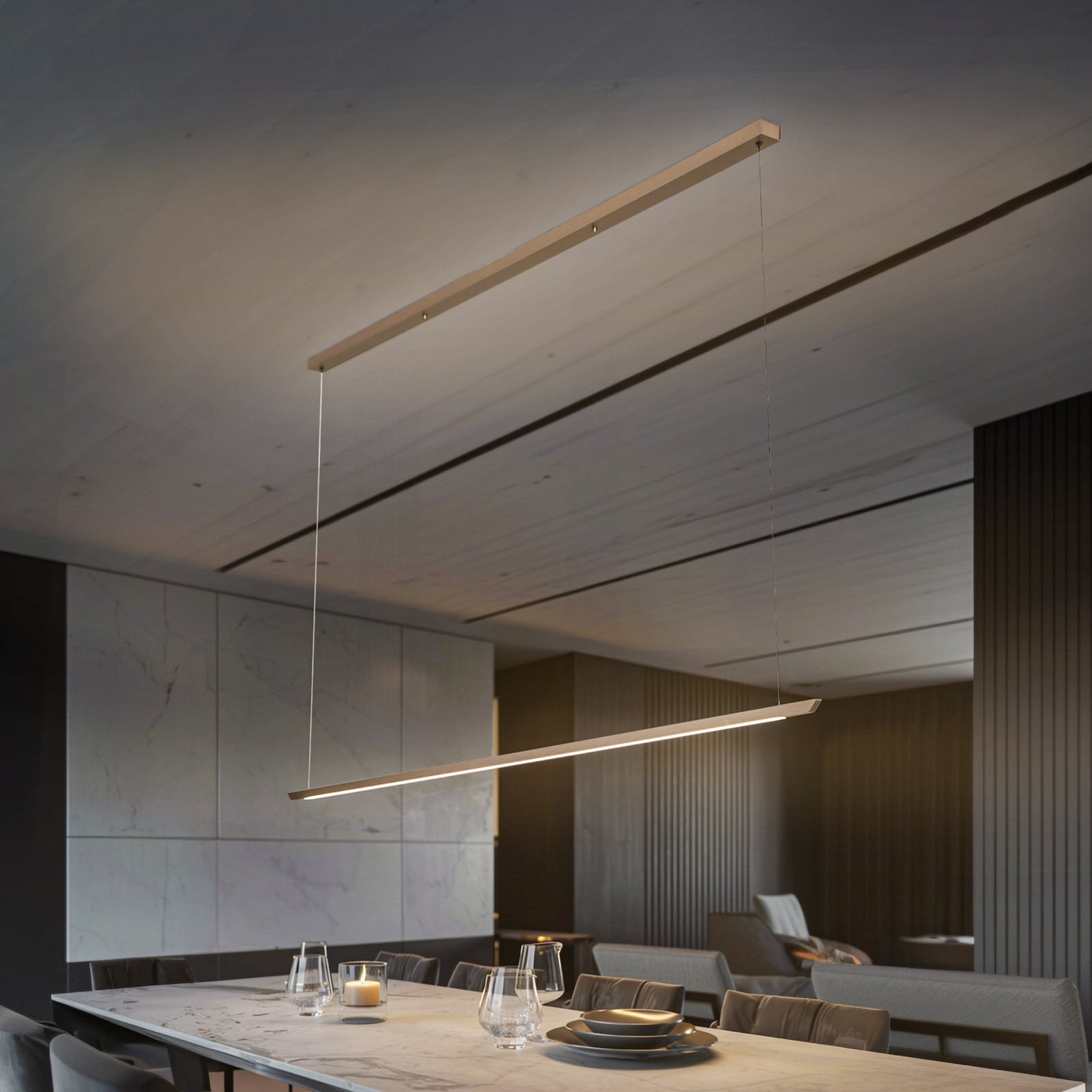 LED pendellampe Niara bronse CCT dimbar 168 cm 32W forfra