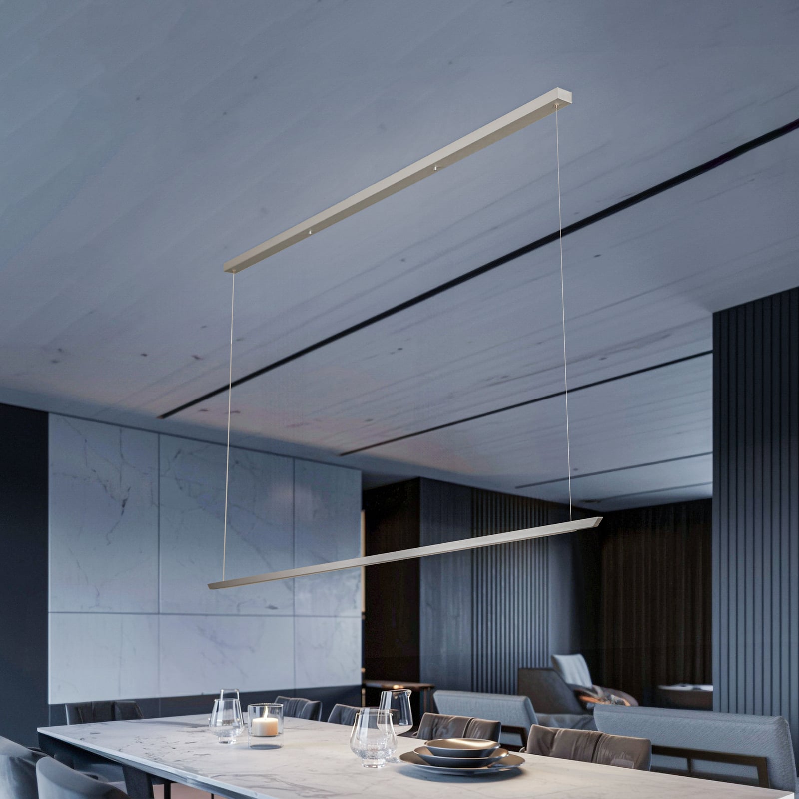 LED pendellampe Niara dimbar CCT aluminium 168 cm bakside