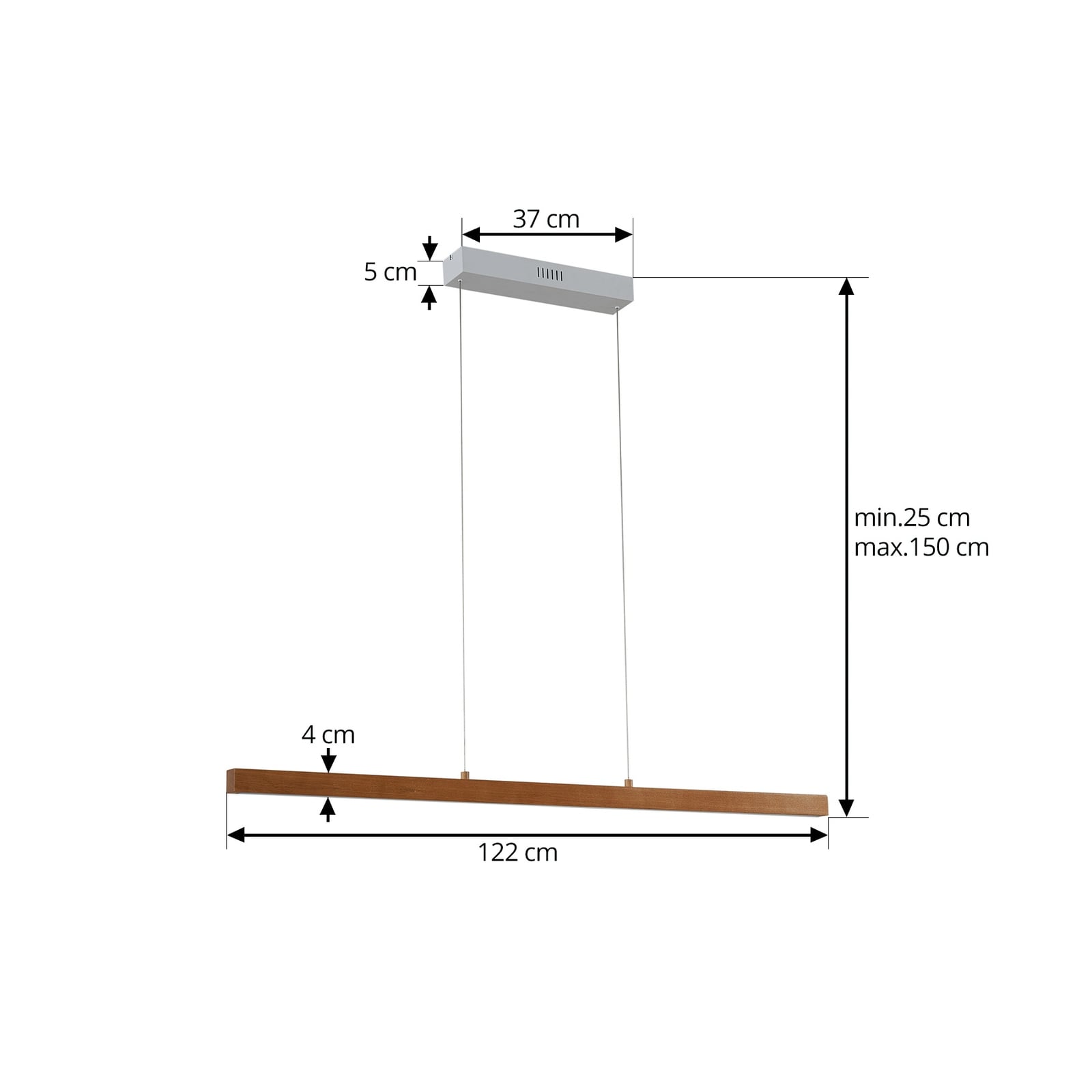 LED pendellampe Nihalo tre 122 cm dimbar CCT nærbilde