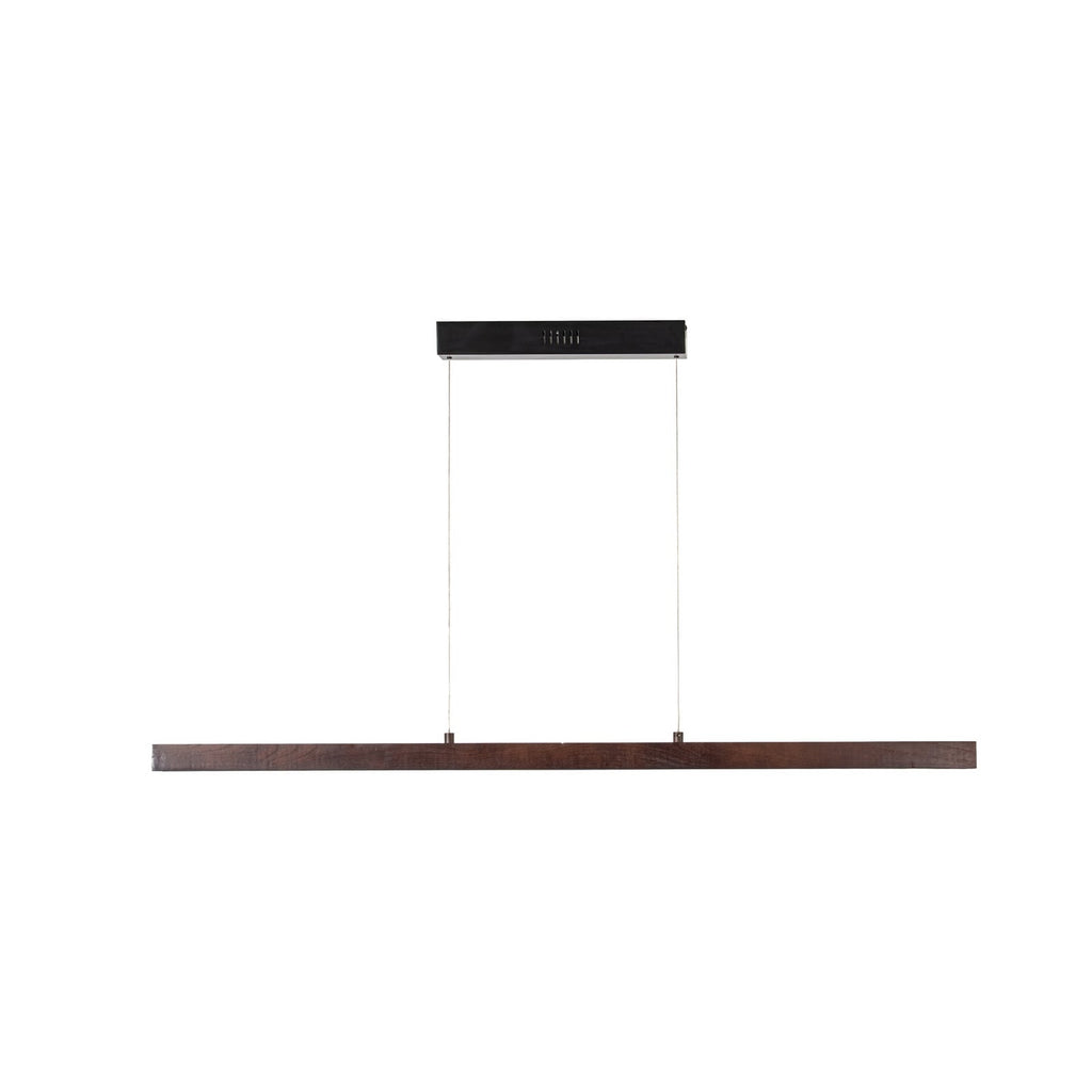 LED pendellampe Nihalo valnøtt dimbar CCT 122 cm montert i stue