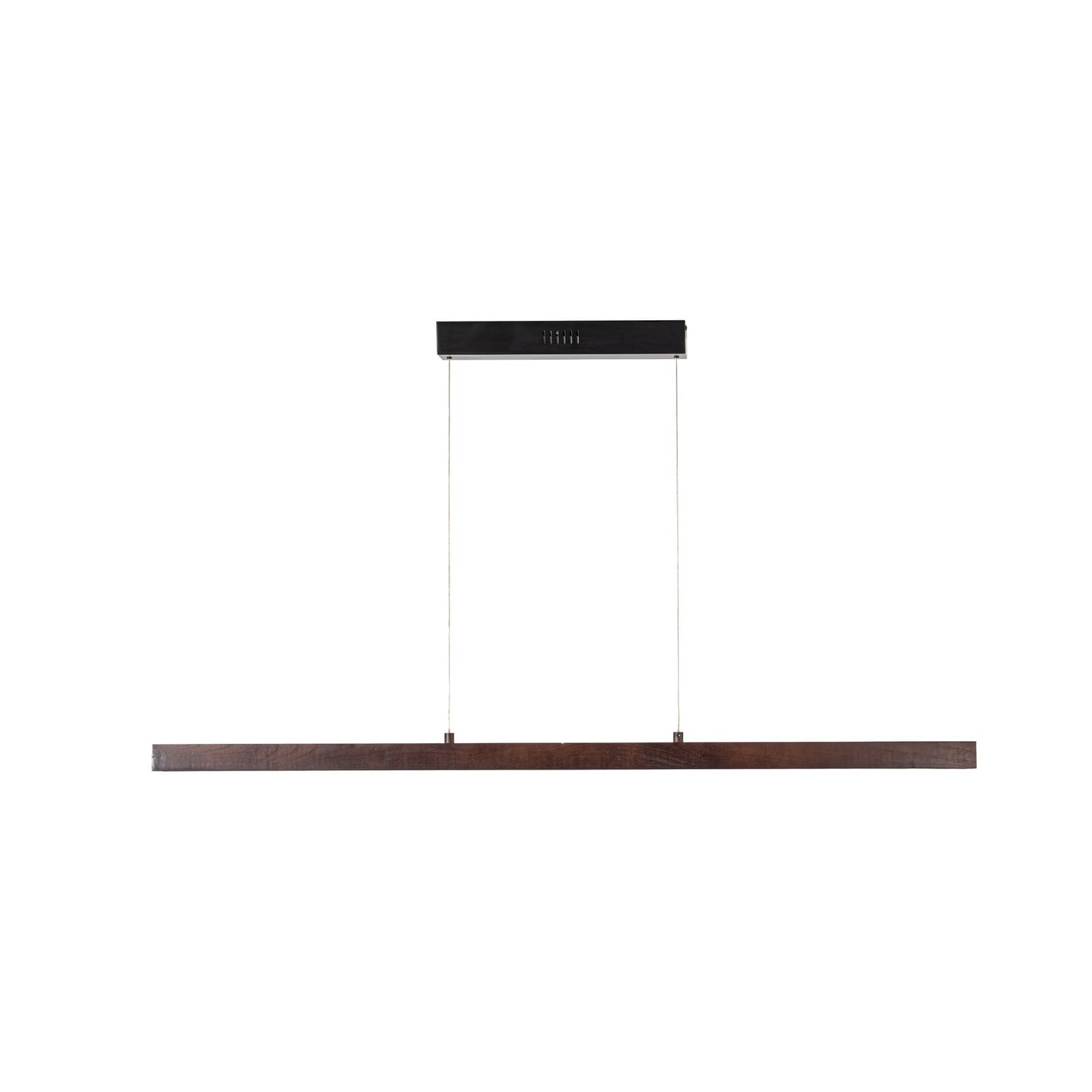 LED pendellampe Nihalo valnøtt dimbar CCT 122 cm montert i stue