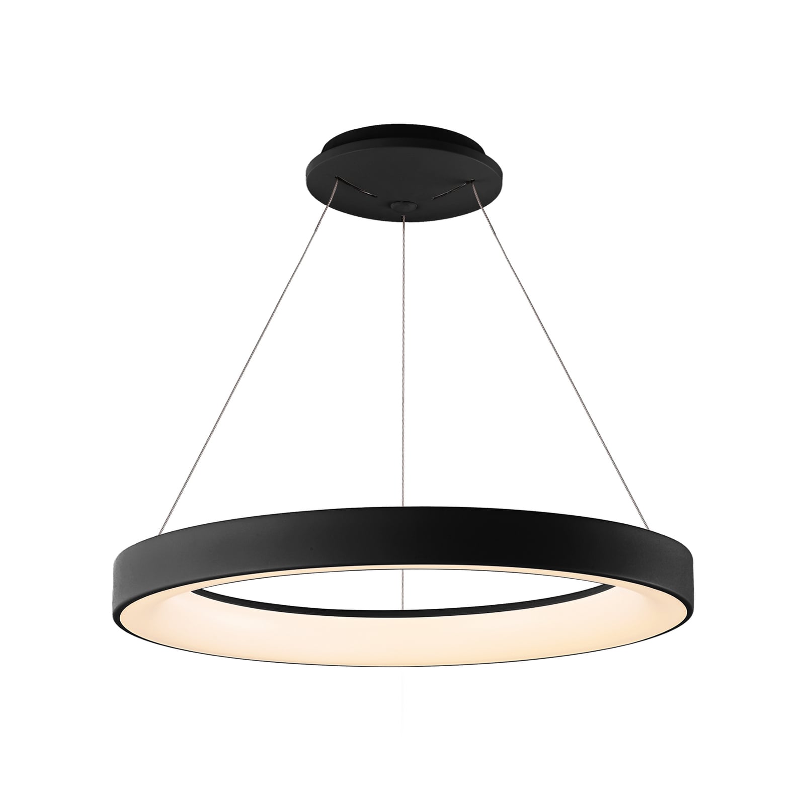 LED pendellampe Niseko II CCT fjernkontroll Ø50 cm svart montert