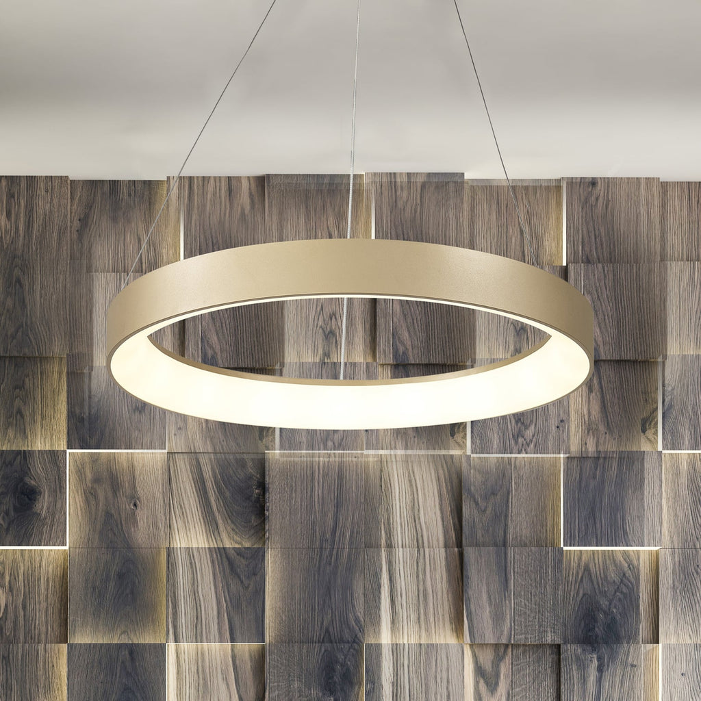 LED pendellampe Niseko II dimbar CCT Ø38 cm gull forfra