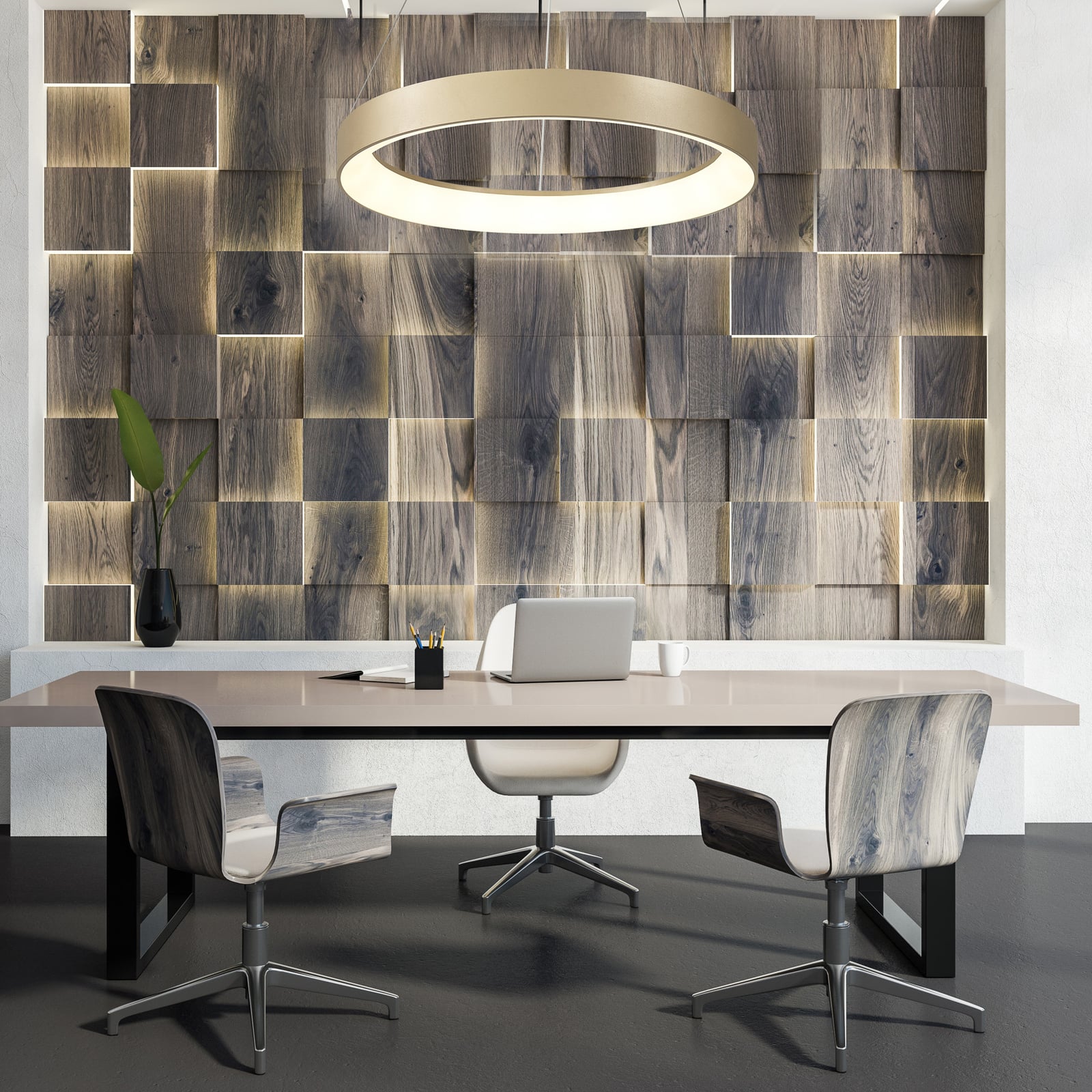 LED pendellampe Niseko II dimbar CCT Ø38 cm gull bakside