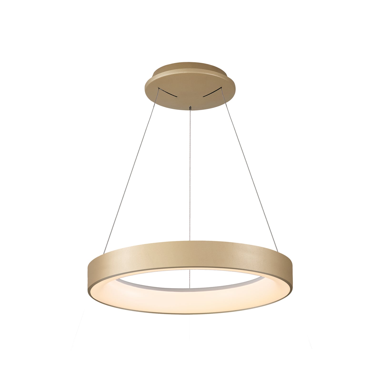 Detalj av LED pendellampe Niseko II dimbar CCT Ø38 cm gull