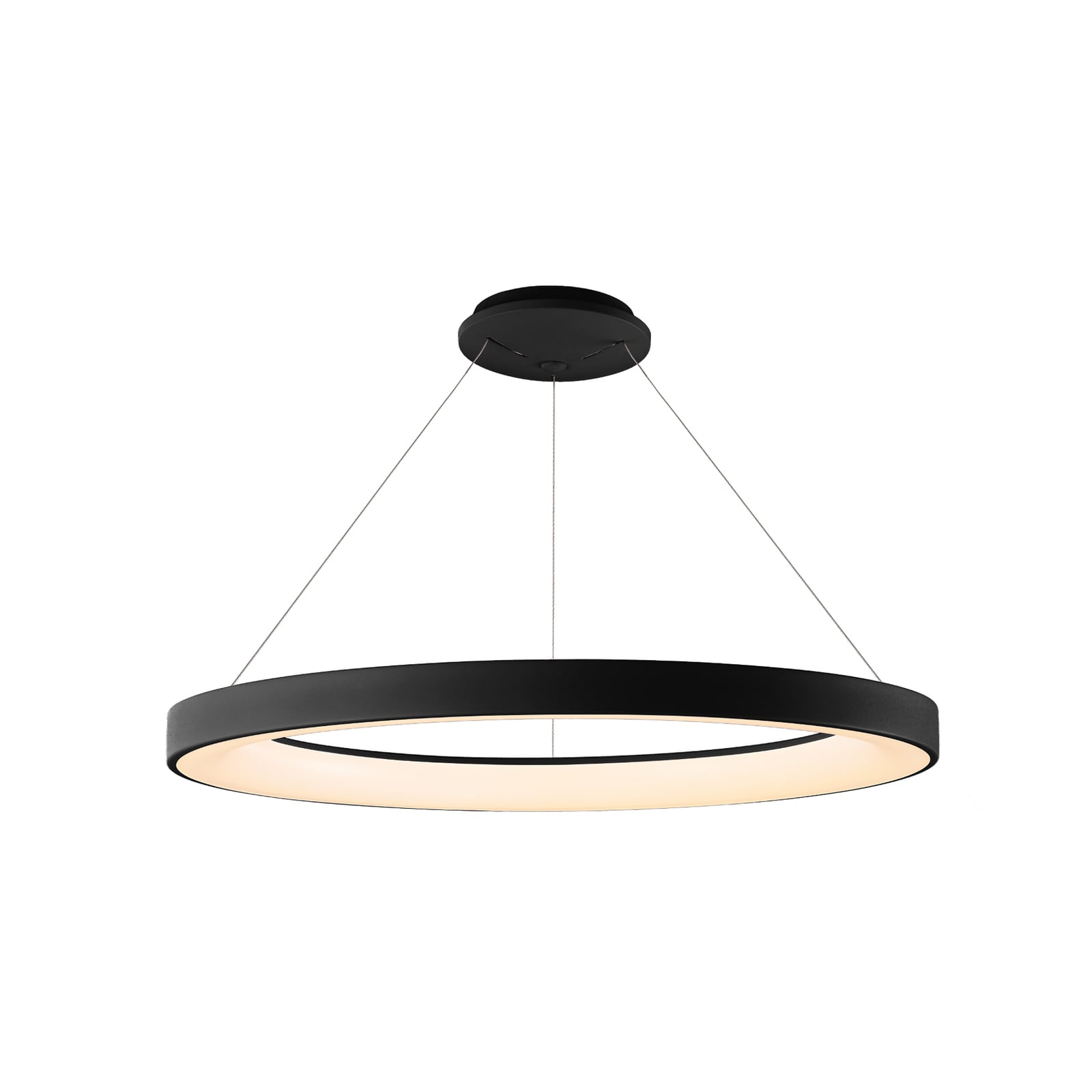 LED pendellampe Niseko II dimbar CCT Ø65 cm svart detalj