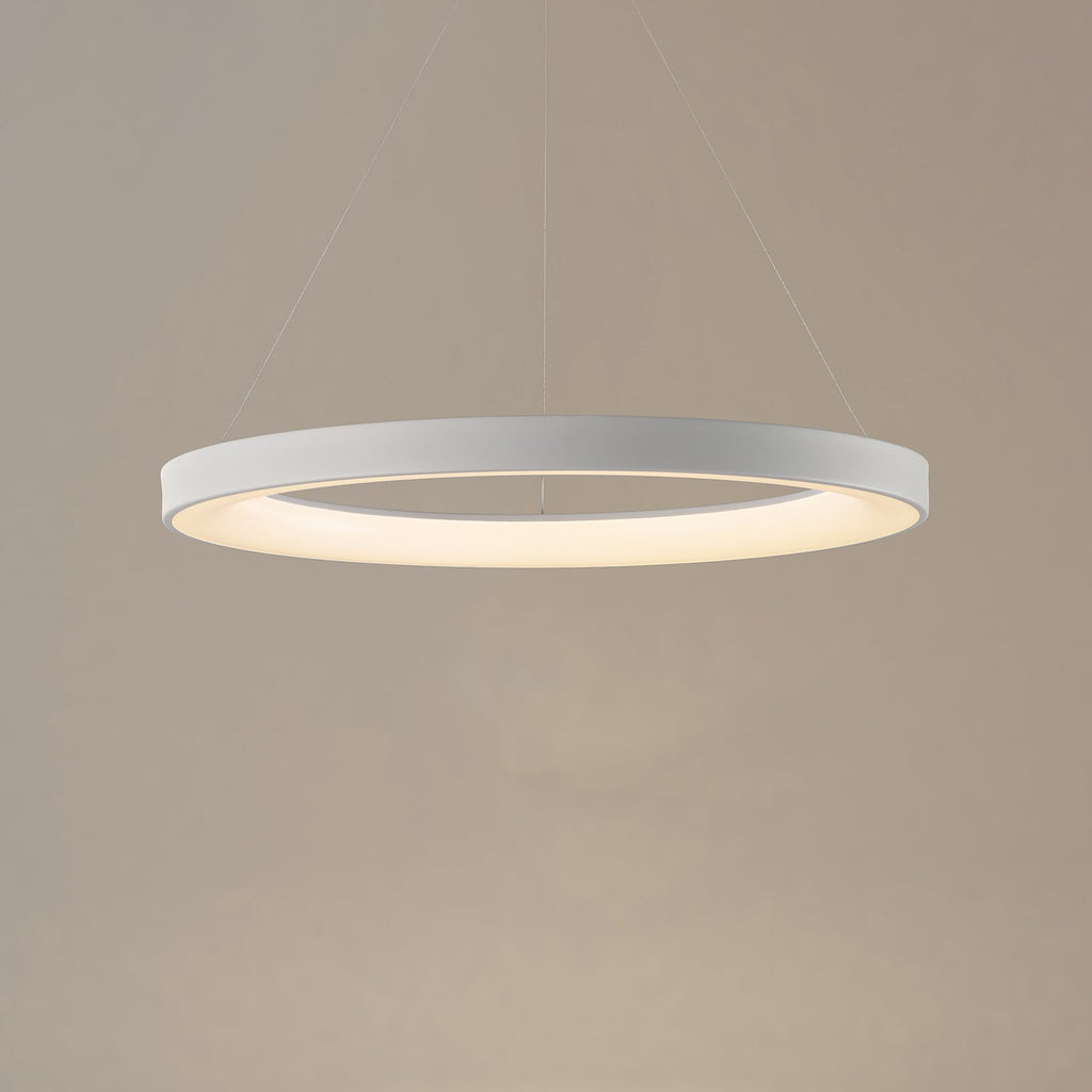 LED pendellampe Niseko II hvit Ø50 cm CCT med fjernkontroll forfra