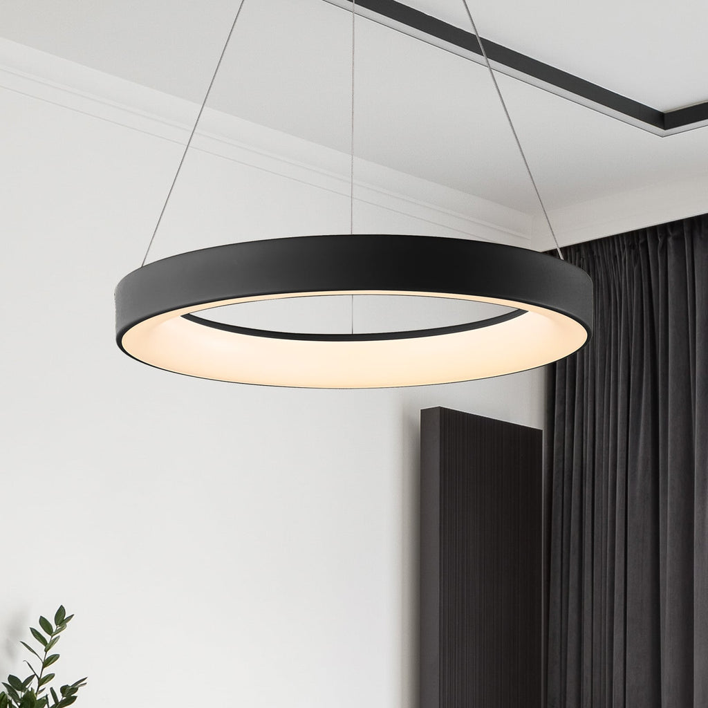 LED pendellampe Niseko II svart forfra