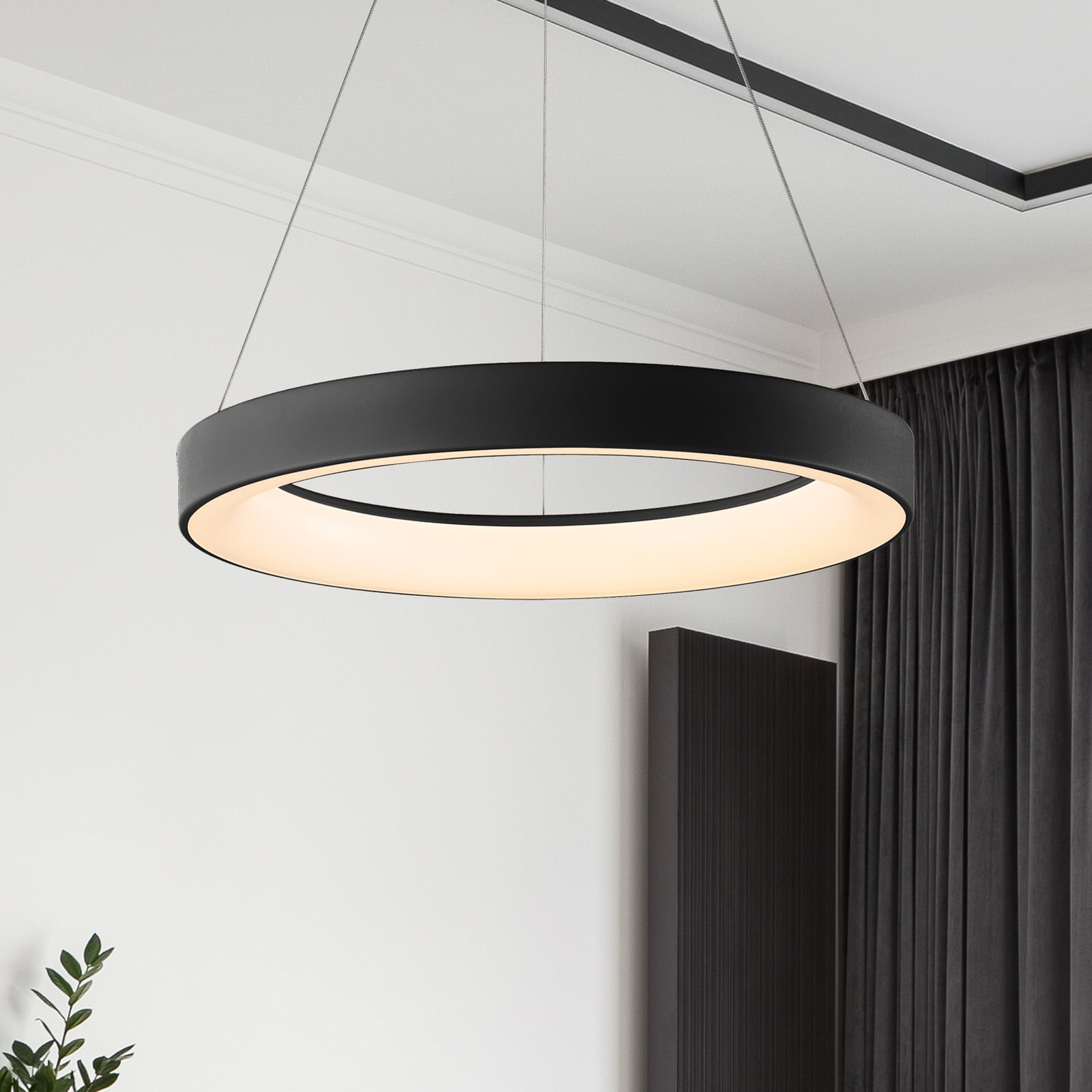 LED pendellampe Niseko II svart forfra