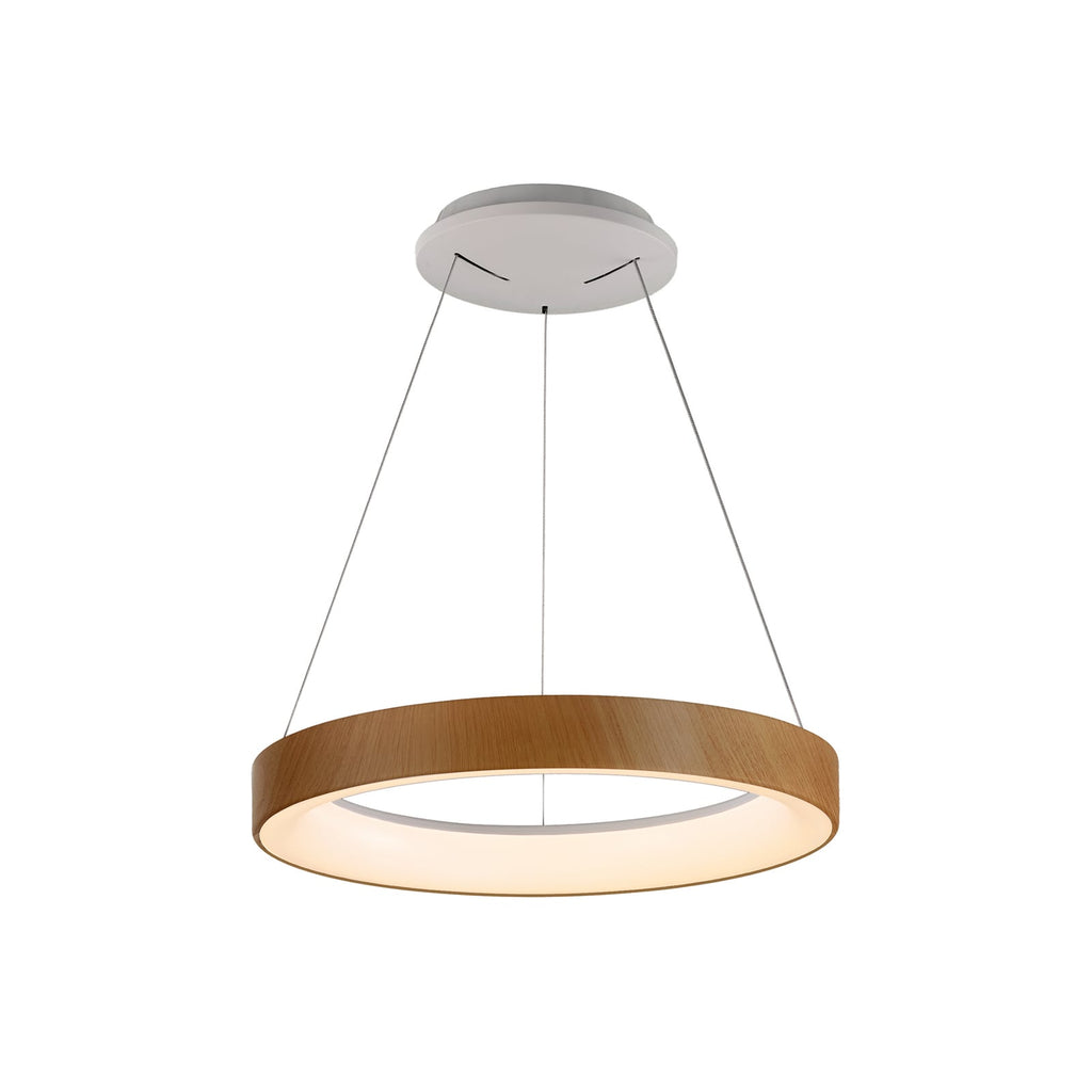 LED pendellampe Niseko II trefarget Ø38 cm CCT fjernkontroll forfra