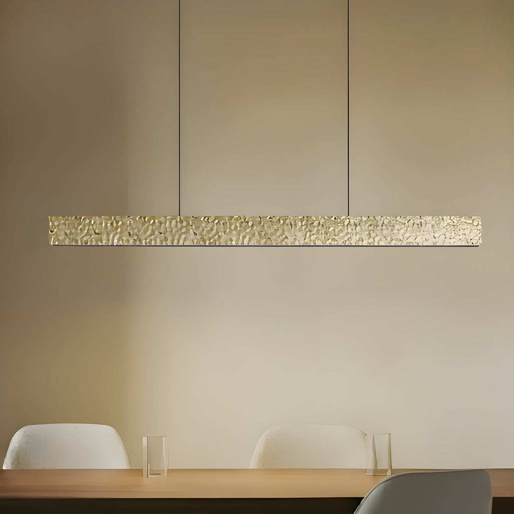 LED pendellampe Nivara bølget gull/svart forfra