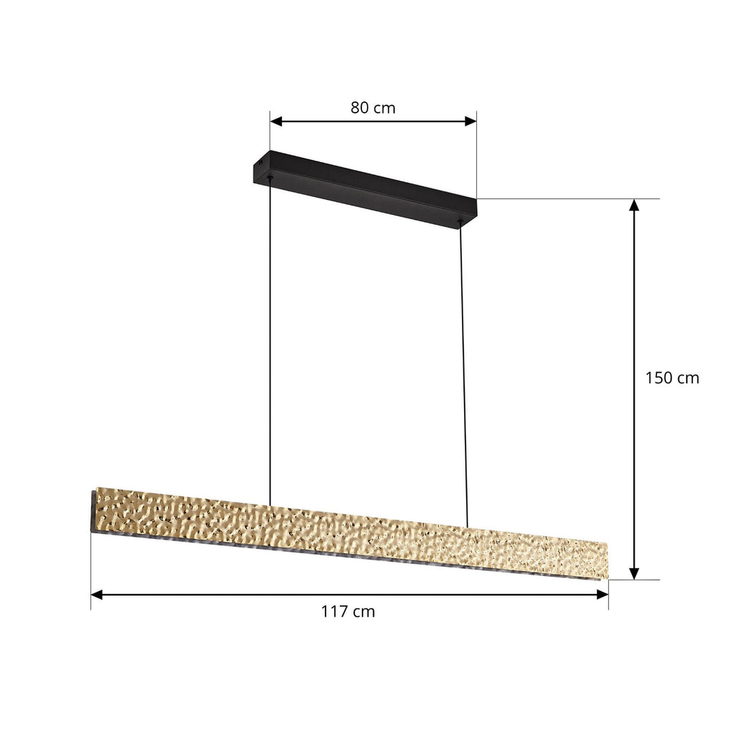 LED pendellampe Nivara bølget gull/svart detalj