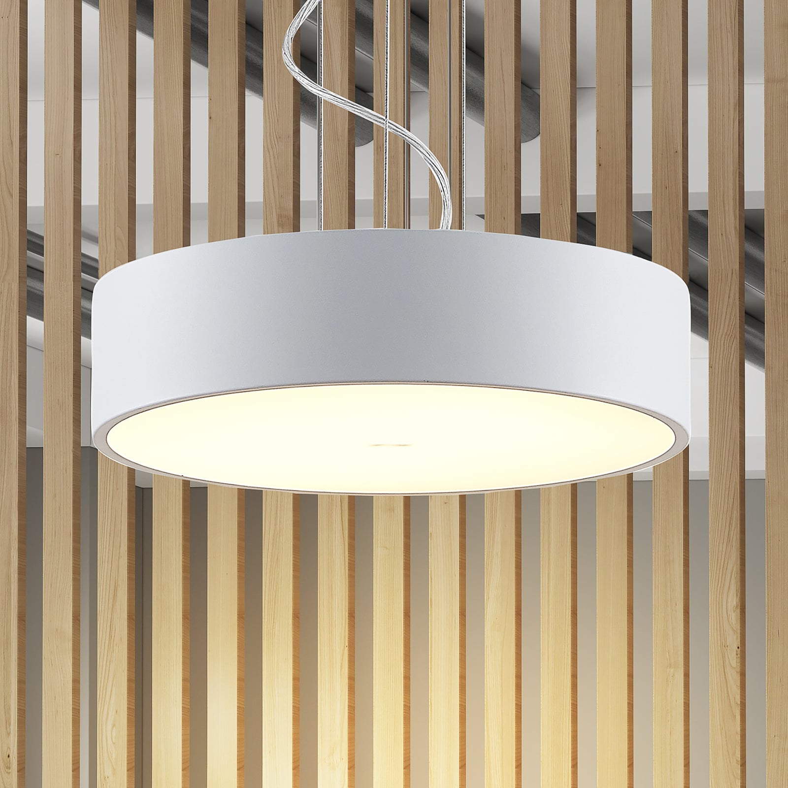 LED pendellampe Noabelle dimbar hvit metall forfra