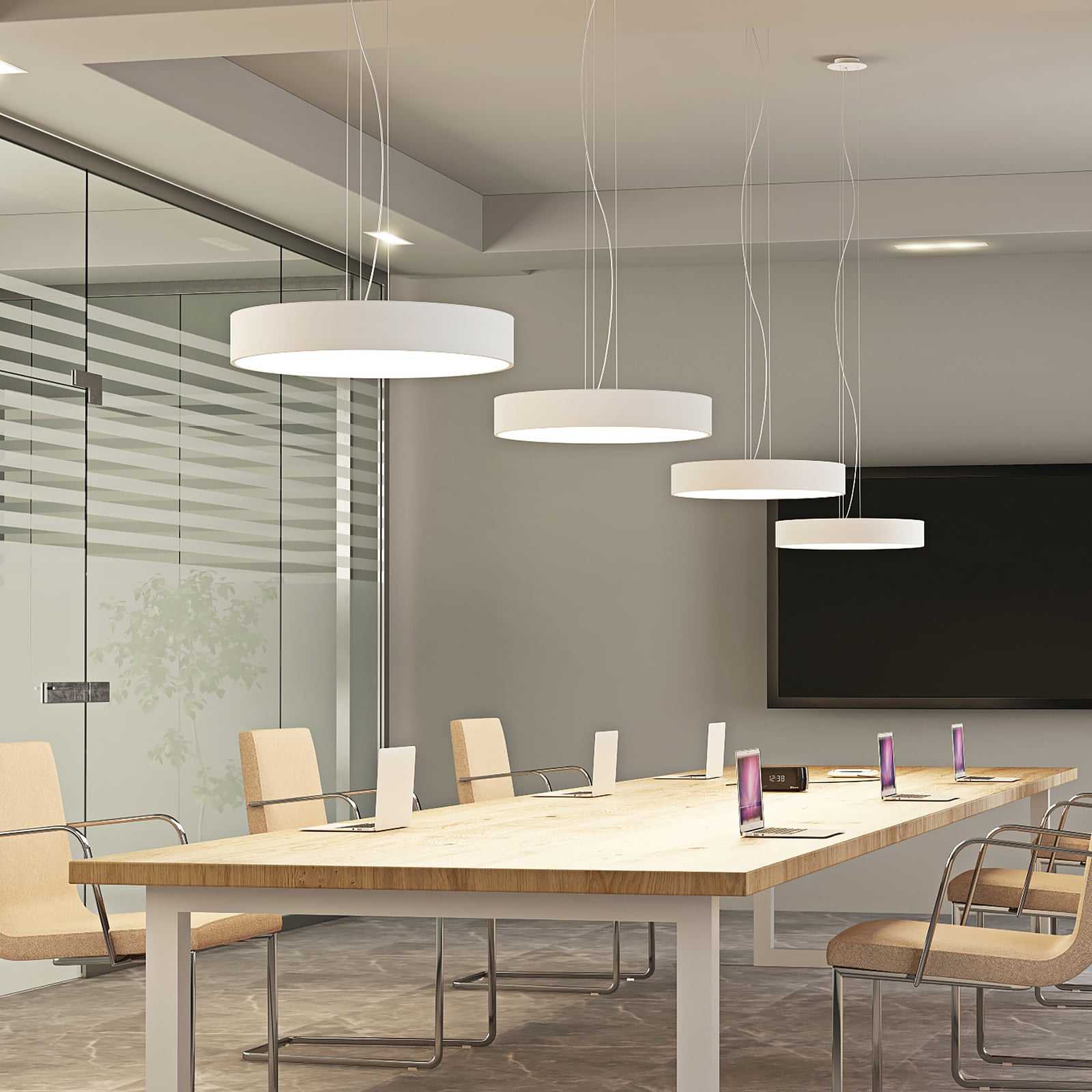 LED pendellampe Noabelle detalj av metallskjerm og akryl diffuser