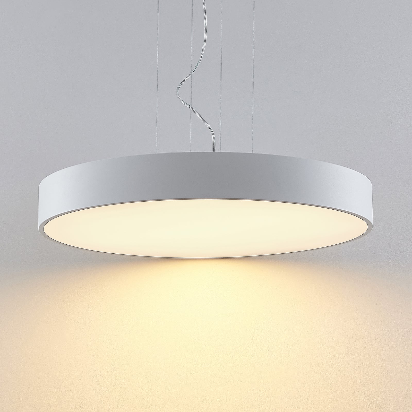 LED pendellampe Noabelle hvit metall dimbar Ø80 cm montert