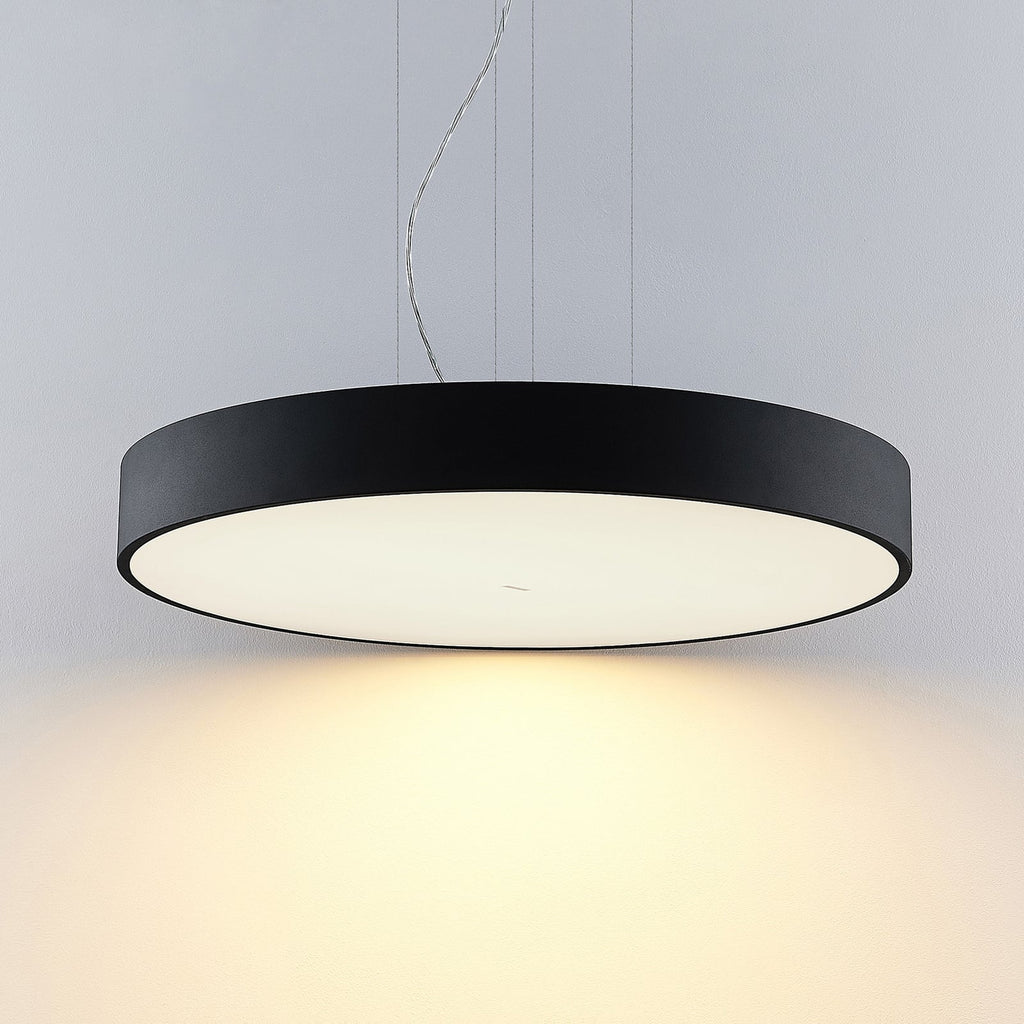 LED pendellampe Noabelle rund metall Ø80 cm dimbar CCT svart montert i tak