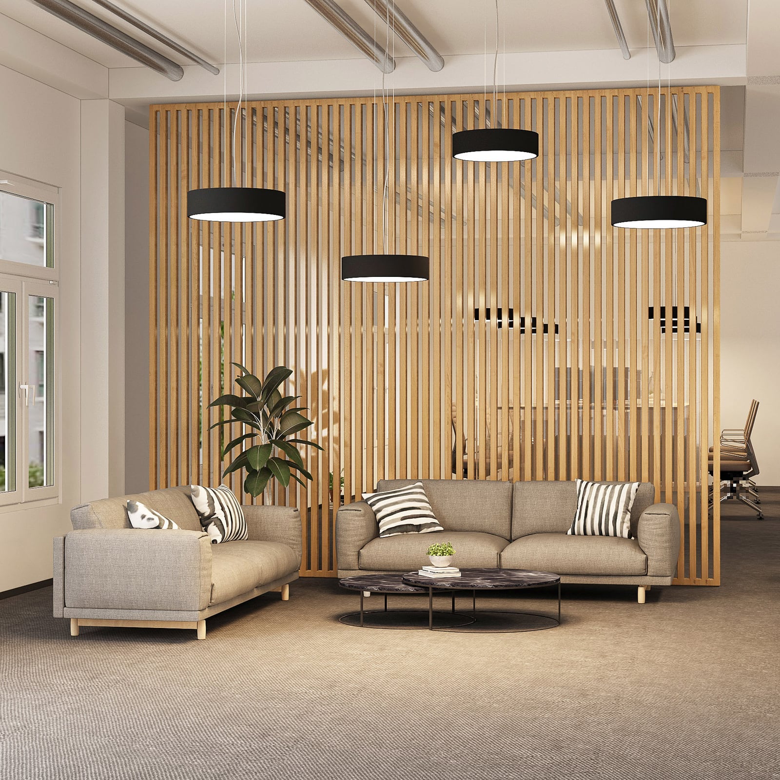 LED pendellampe Noabelle svart metall bakside