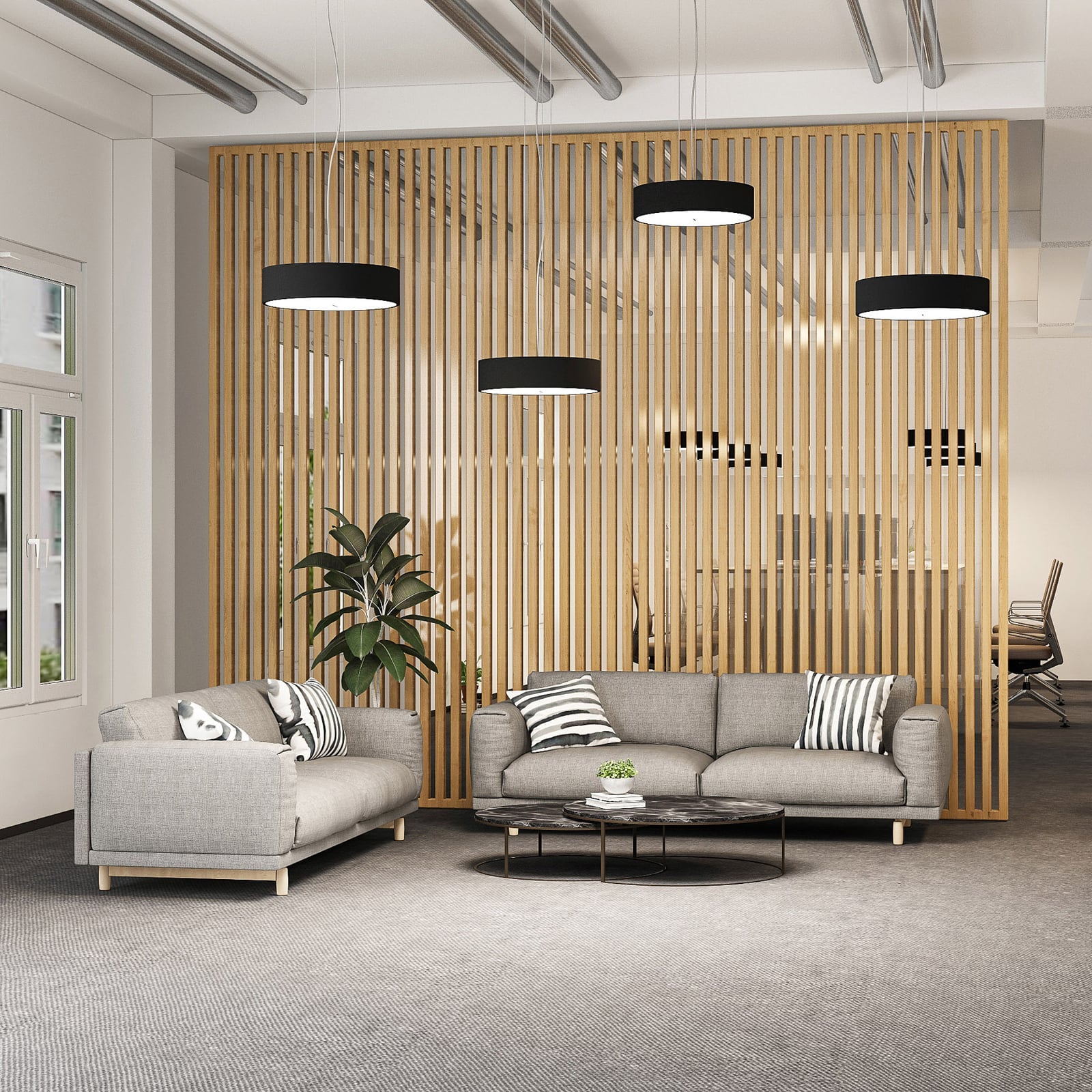 LED pendellampe Noabelle svart metall detalj av skjerm