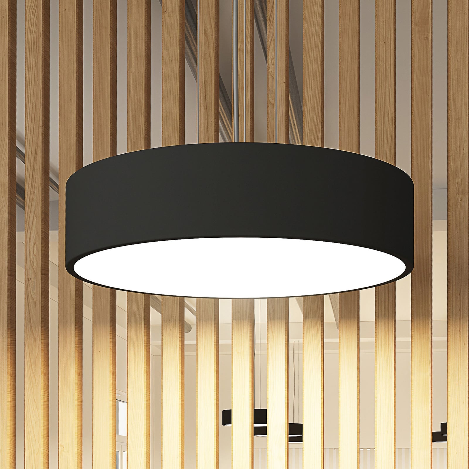 LED pendellampe Noabelle svart metall forfra