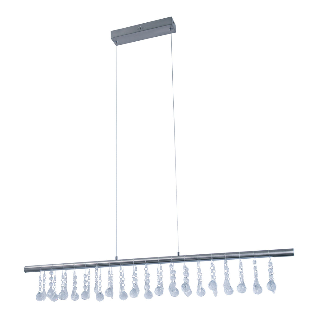 Detalj av LED pendellampe Nobilis krystall dimbar 100 cm matt nikkel