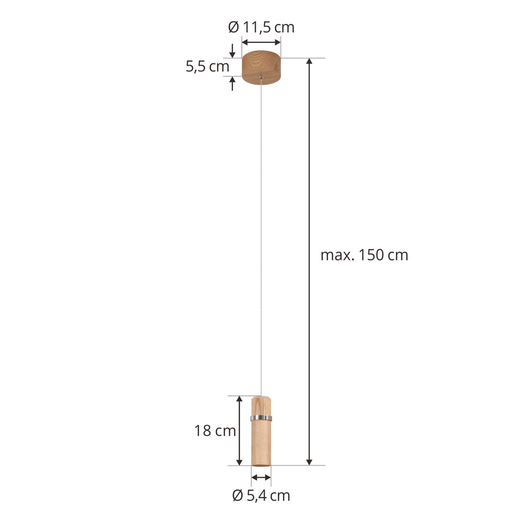 LED pendellampe Nojus tre opp og ned dimbar Ø6 cm montert i rom